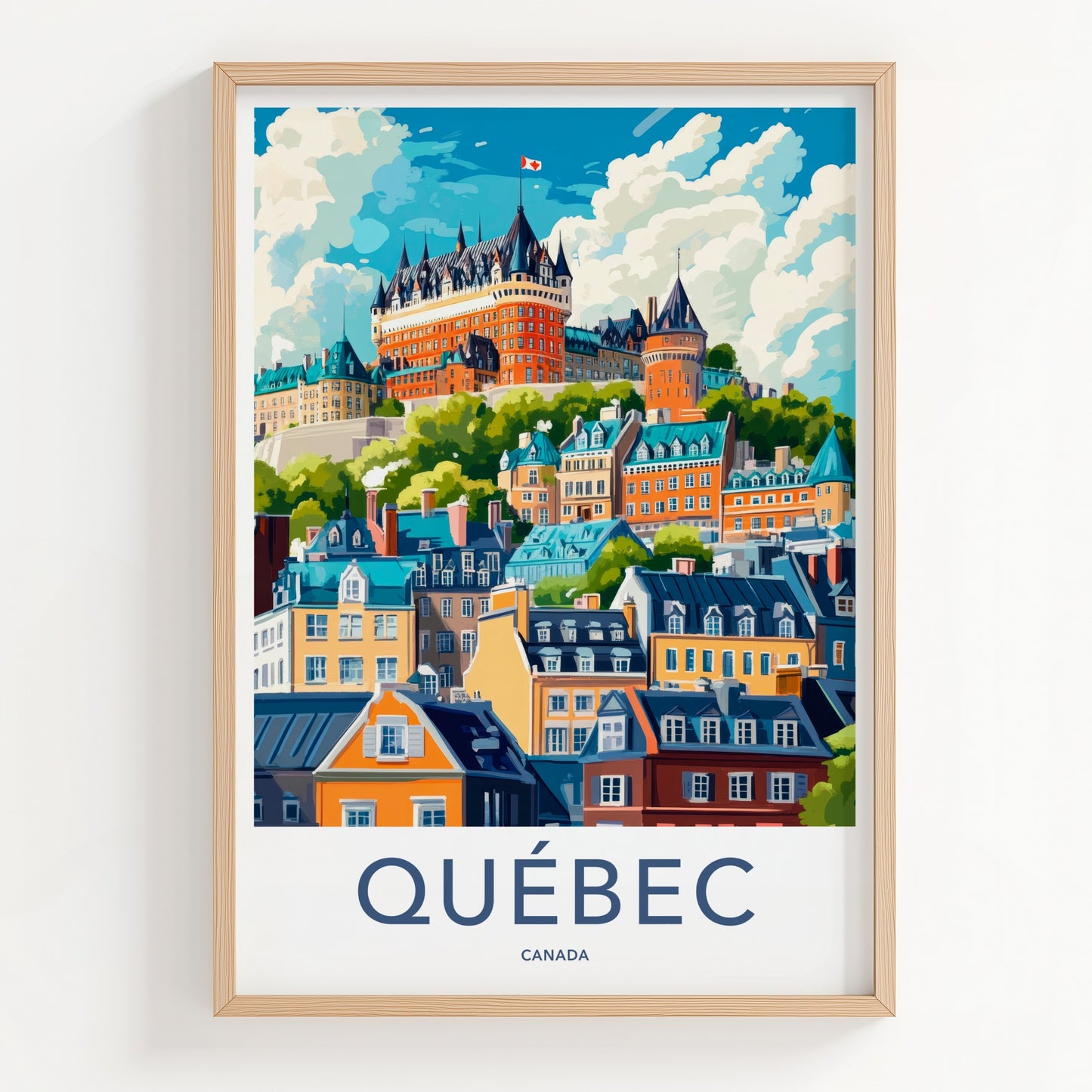 Quebec City Poster - Canada Travel Art - Vibrant Historic City Home Decor