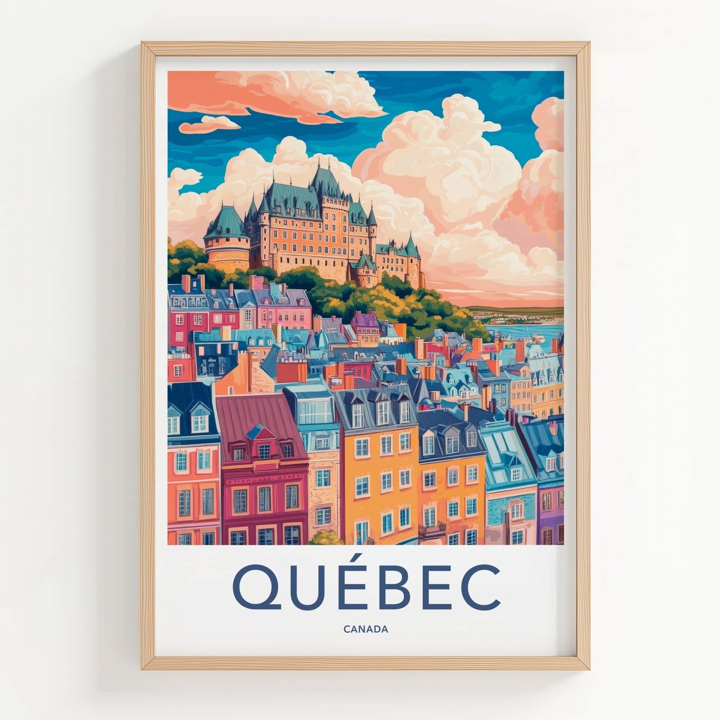 Quebec Poster - Canada Wall Art - Vibrant City Chateau Gallery Art
