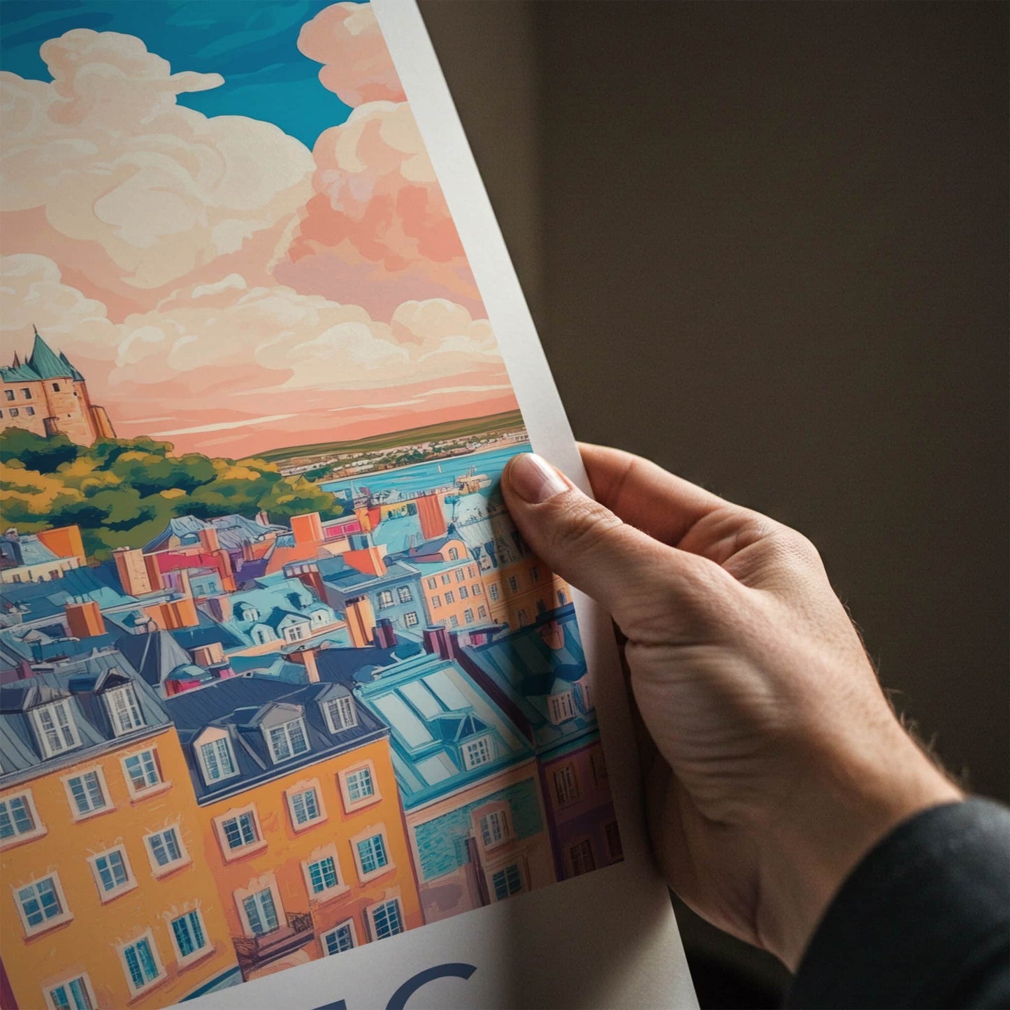 Quebec Poster - Canada Wall Art - Vibrant City Chateau Gallery Art