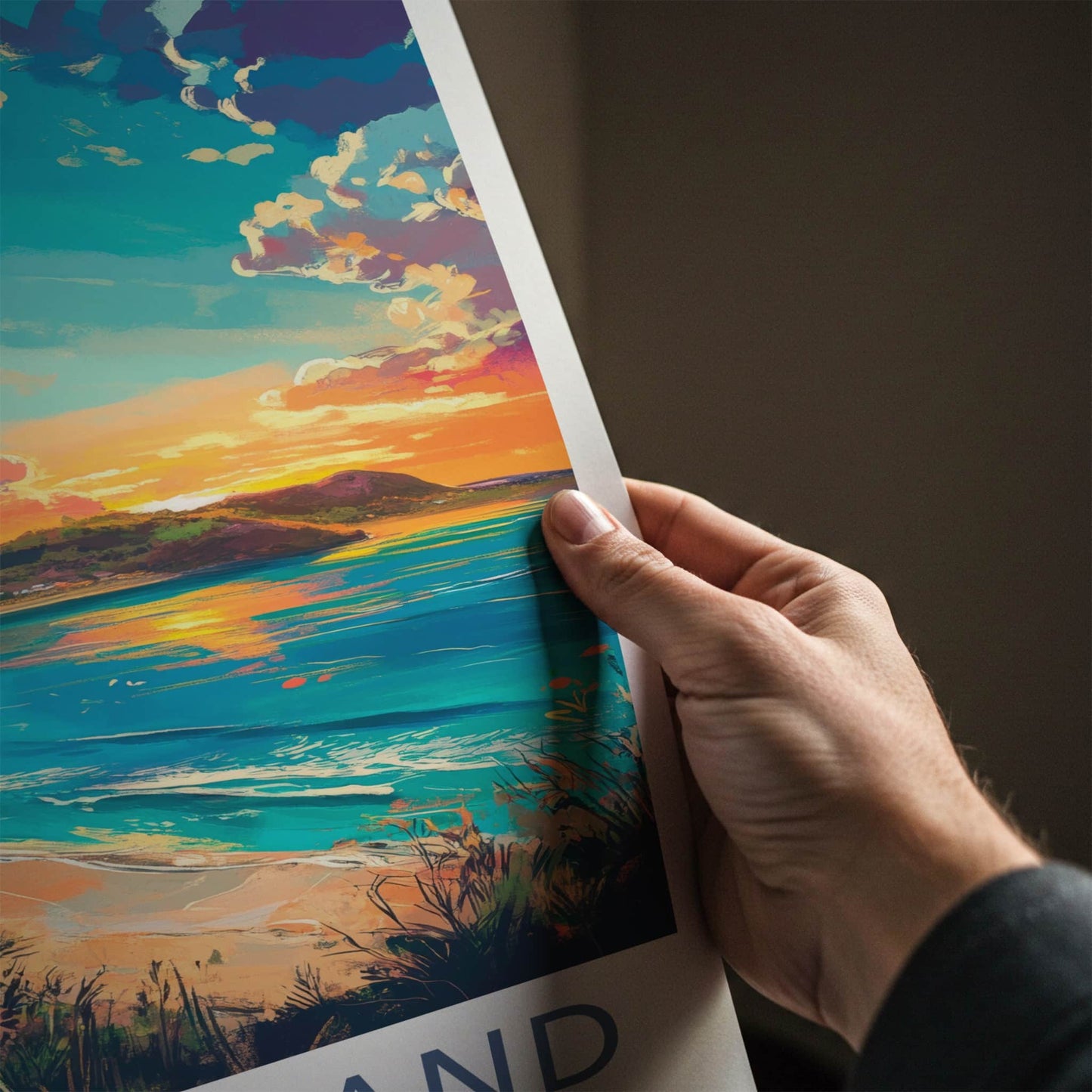 Queensland Poster - Australia Travel Art - Vibrant Beach Sunset Home Decor