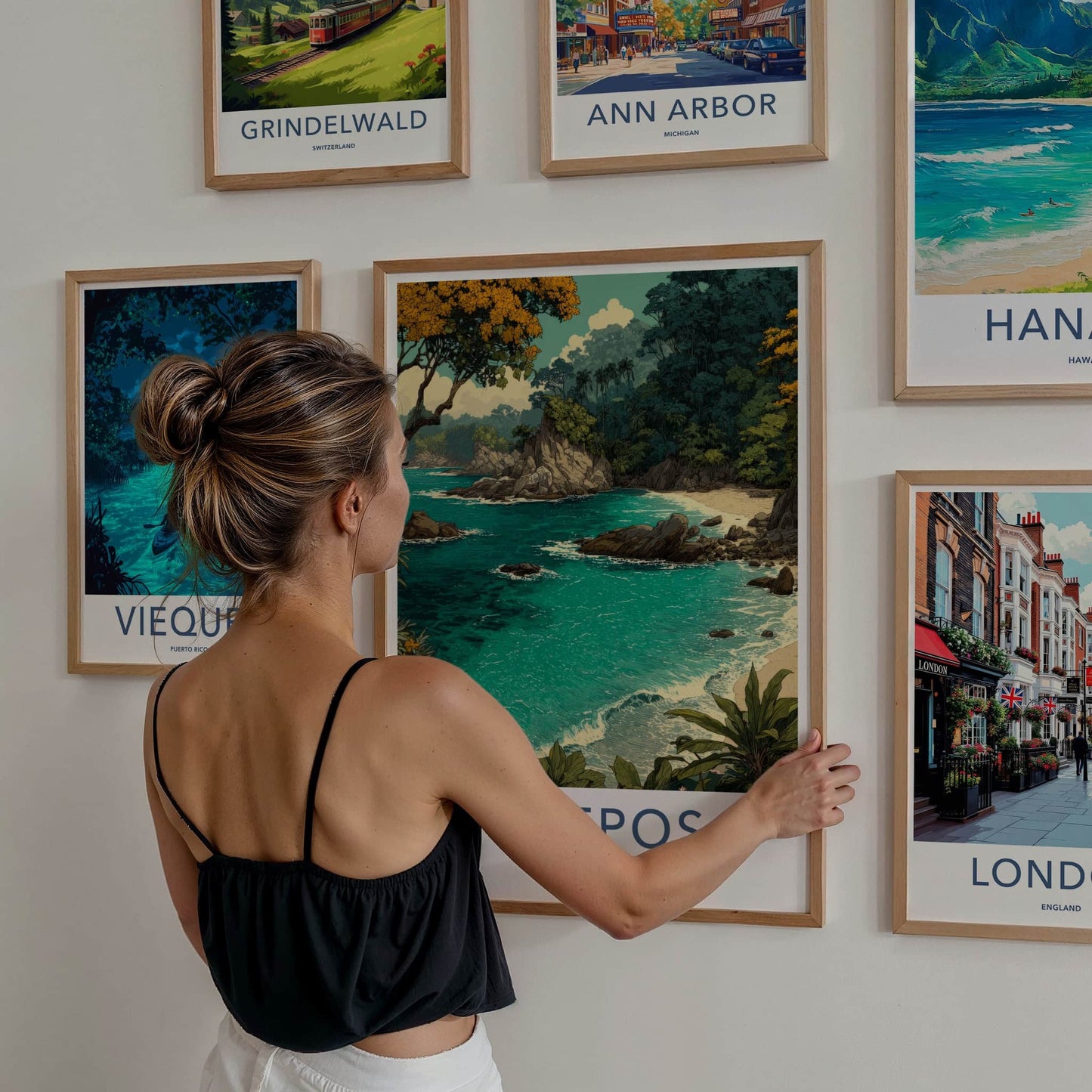 Quepos Poster - Costa Rica Travel Art - Coastal Rocky Jungle Gallery Art
