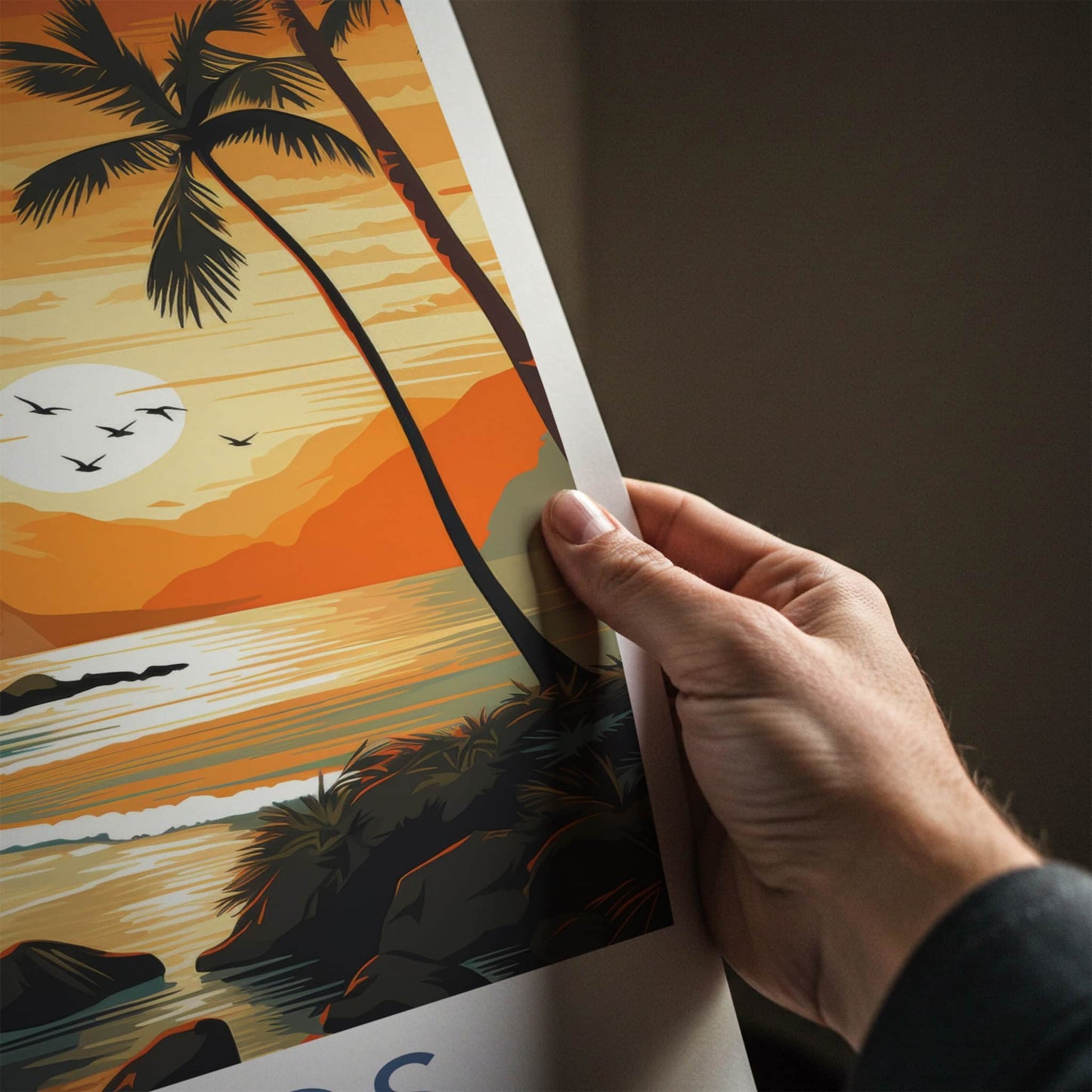Quepos Poster - Costa Rica Travel Art - Tropical Sunset Beach Home Decor