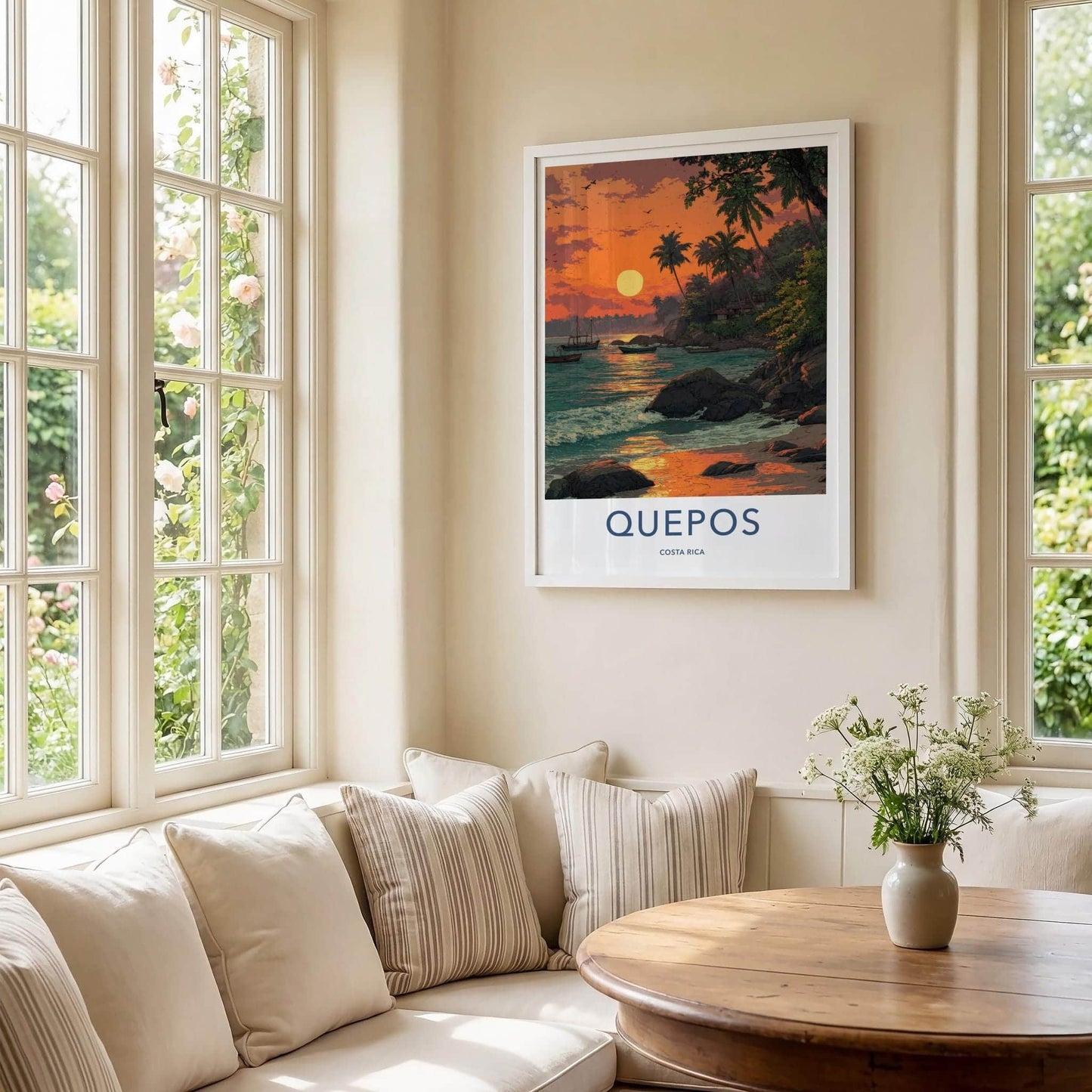 Quepos Poster - Costa Rica Travel Print - Vibrant Tropical Sunset Home Decor