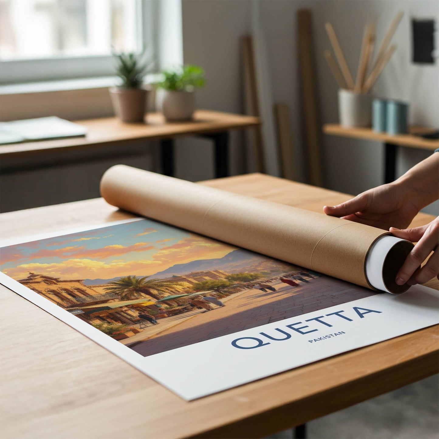 Quetta Poster - Pakistan Framed Print - Vibrant City Evening Gallery Art