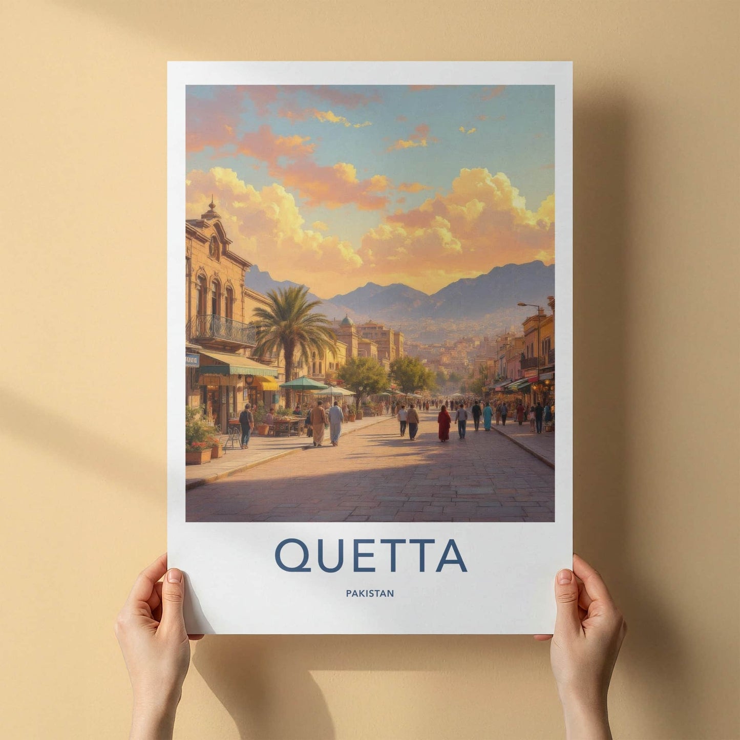 Quetta Poster - Pakistan Framed Print - Vibrant City Evening Gallery Art