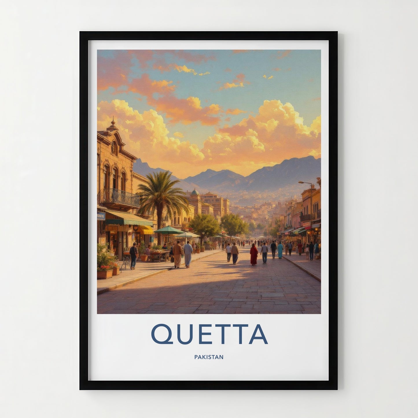 Quetta Poster - Pakistan Framed Print - Vibrant City Evening Gallery Art