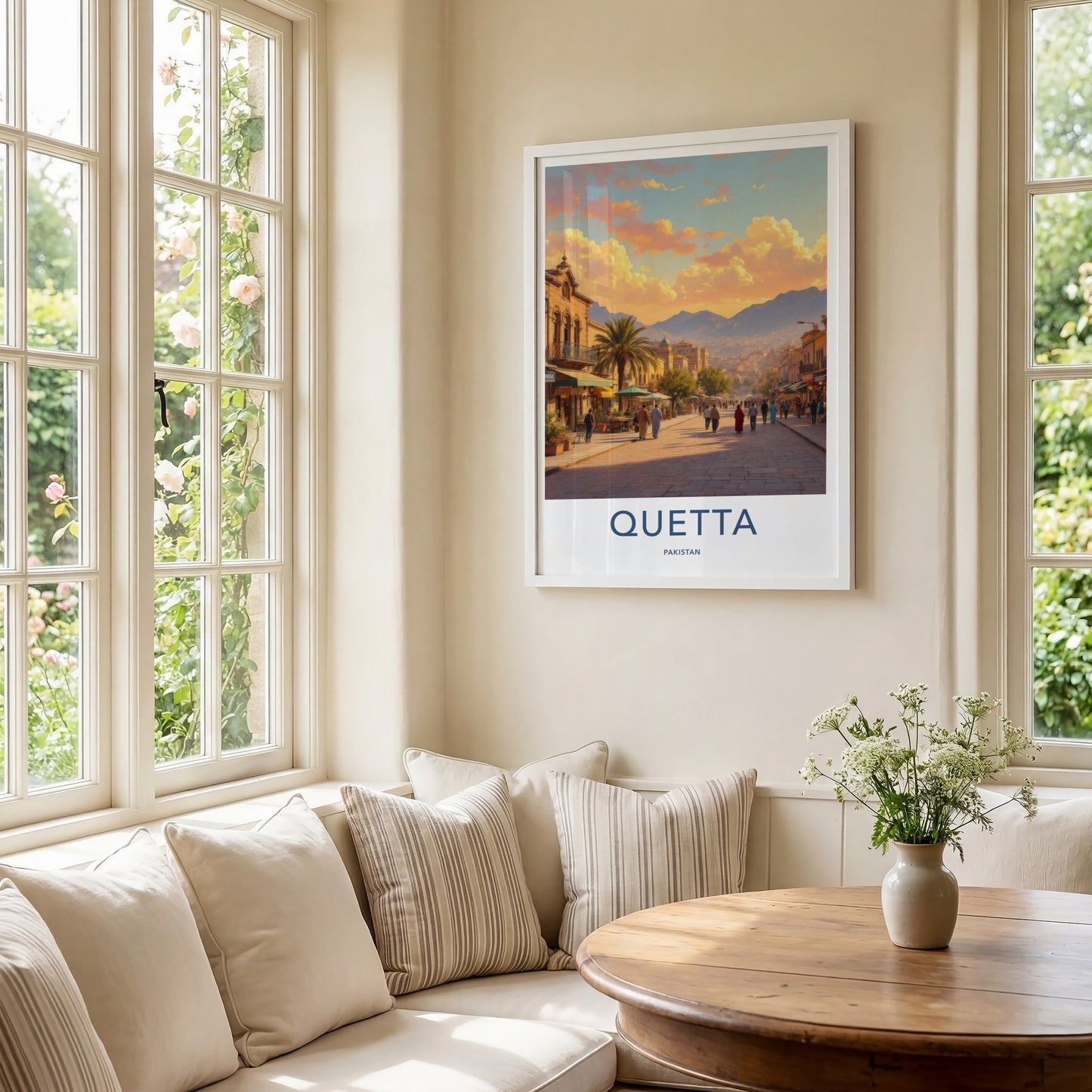 Quetta Poster - Pakistan Framed Print - Vibrant City Evening Gallery Art