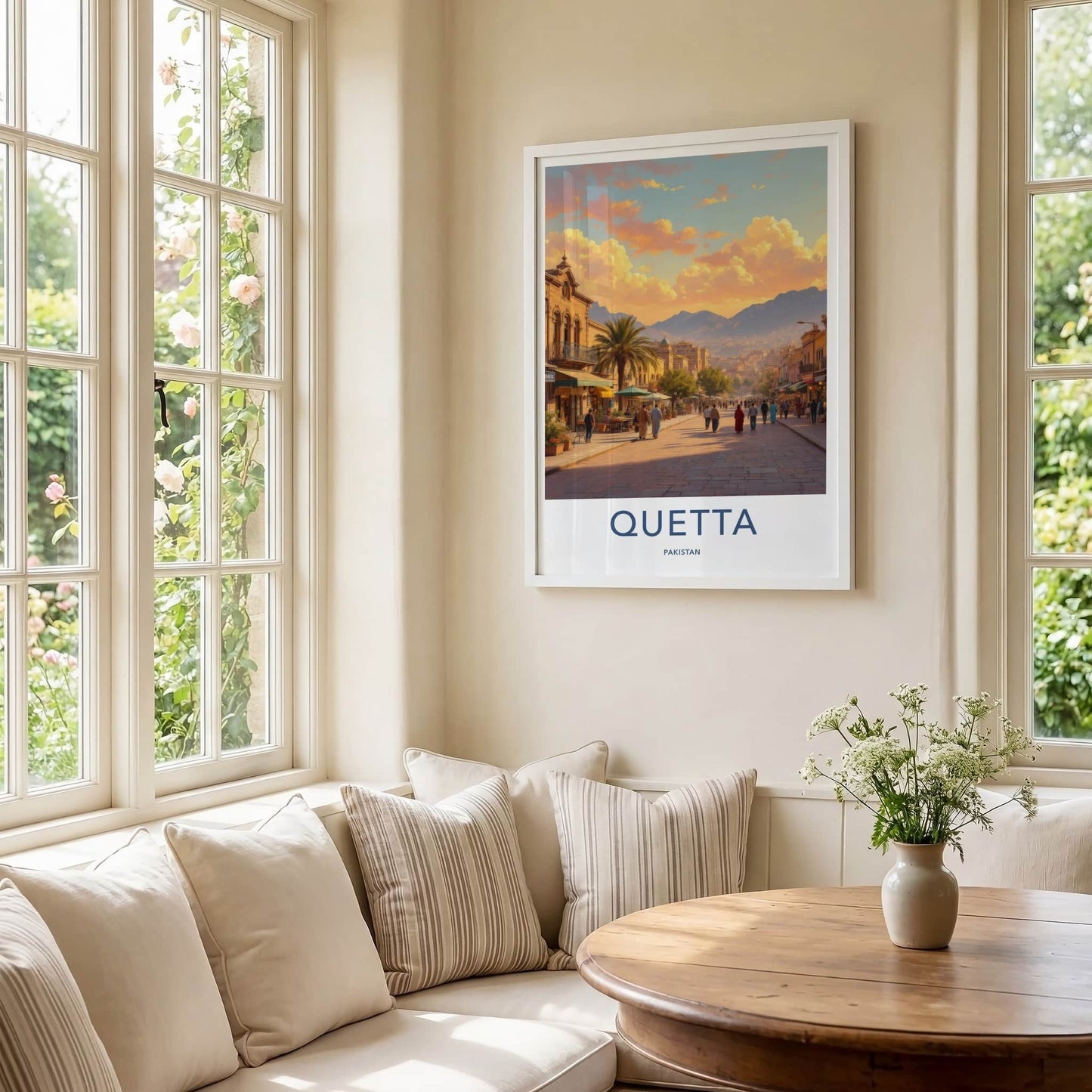 Quetta Poster - Pakistan Framed Print - Vibrant City Evening Gallery Art
