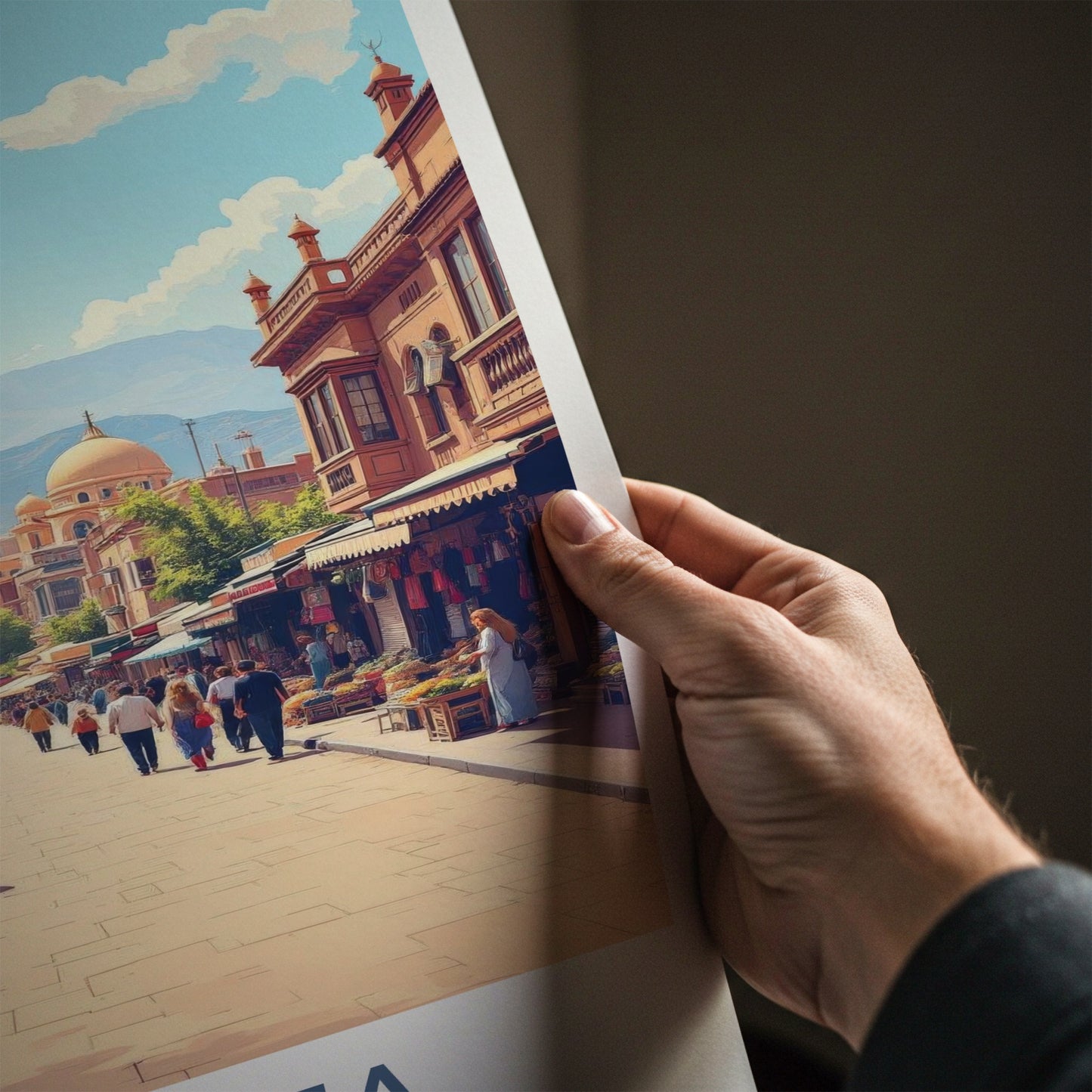 Quetta Poster - Pakistan Travel Art - Busy Market Street Home Decor
