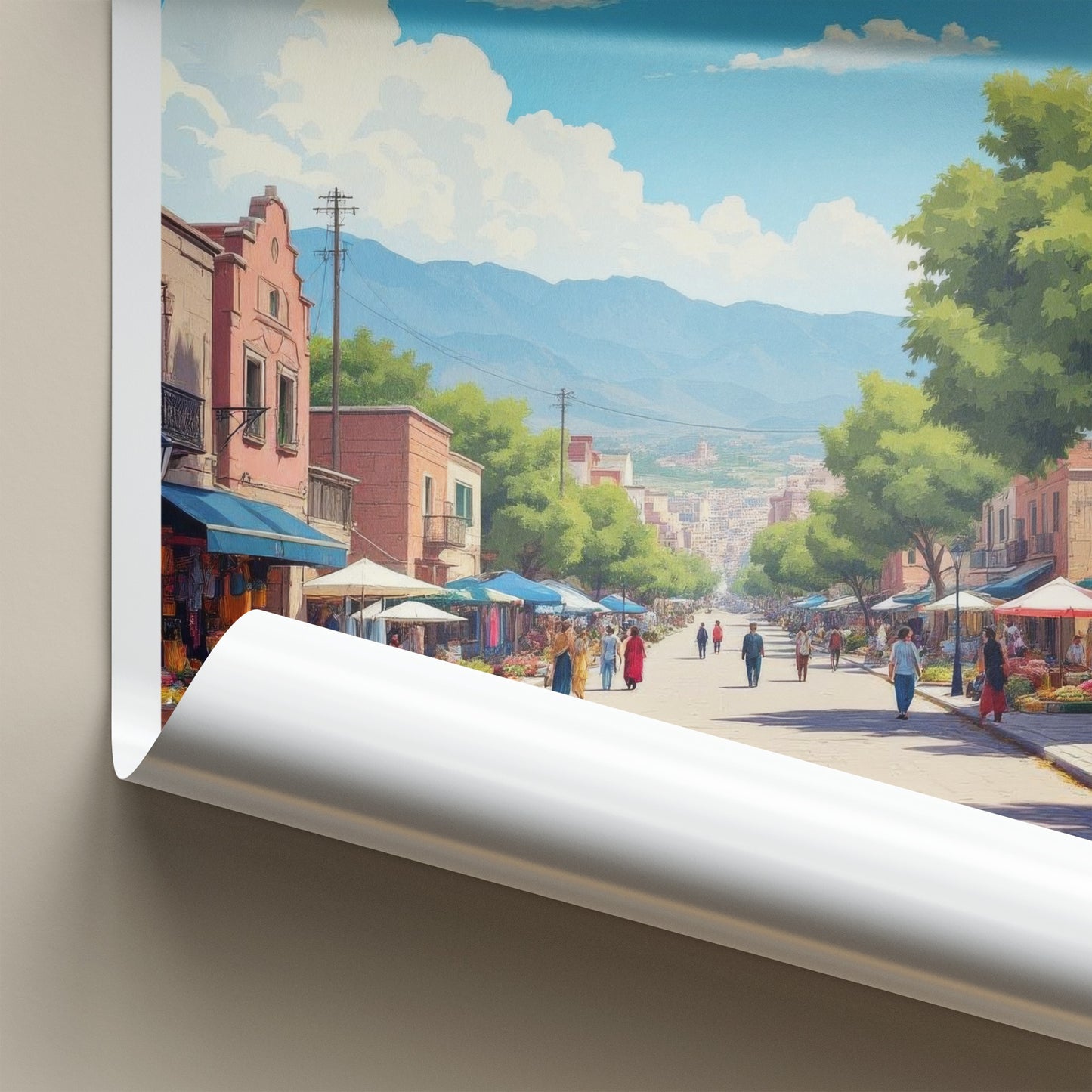 Quetta Poster - Pakistan Travel Art - Lively Bazaar Scene Wall Decor
