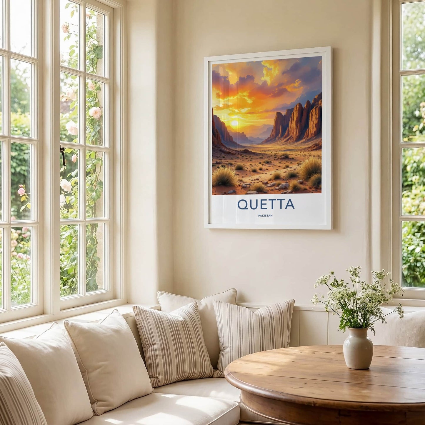 Quetta Poster - Pakistan Wall Art - Vibrant Desert Sunset Home Decor