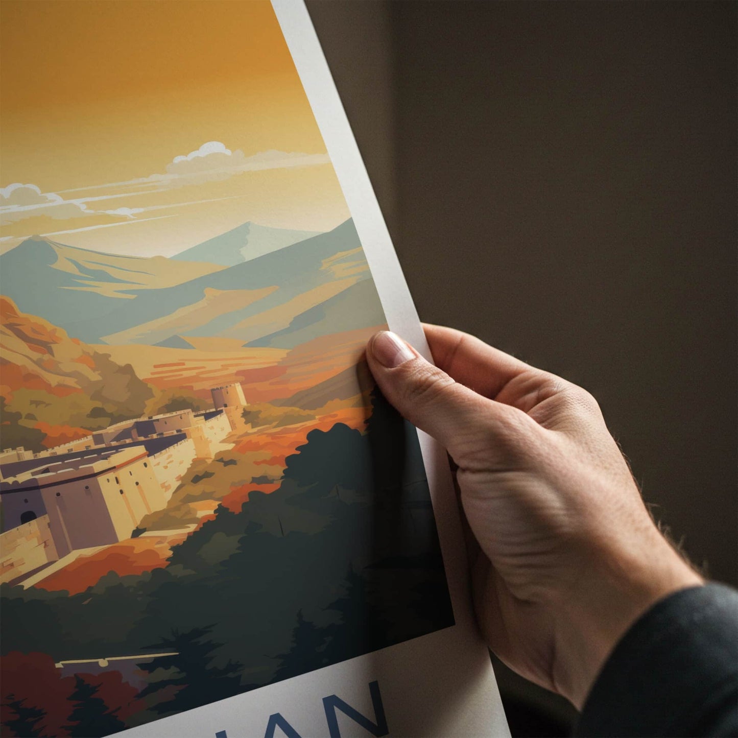 Rajasthan Poster - India Travel Art - Rajasthan Hilltop Fort Sunset Home Decor