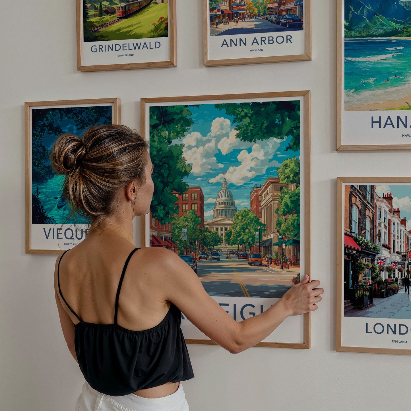 Raleigh Poster - North Carolina Travel Art - Vibrant Capitol Cityscape Gift