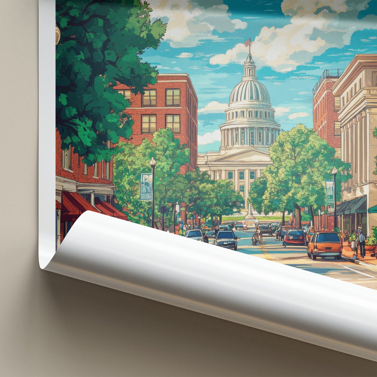 Raleigh Poster - North Carolina Travel Art - Vibrant Capitol Cityscape Gift