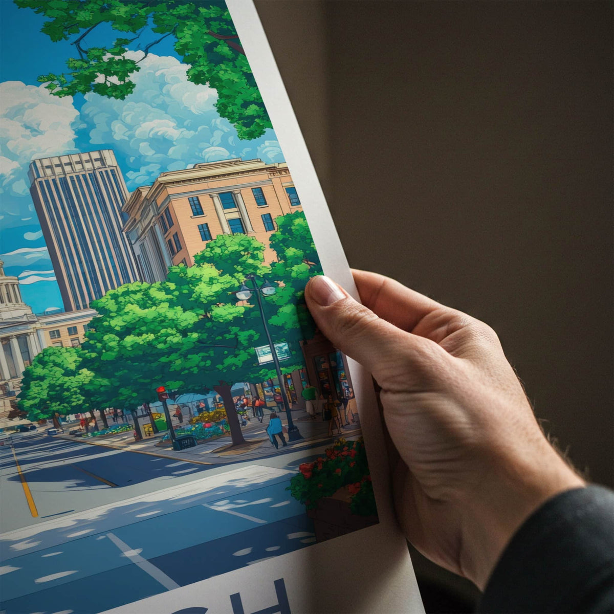 Raleigh Poster - North Carolina Wall Art - Vibrant City Street Home Decor