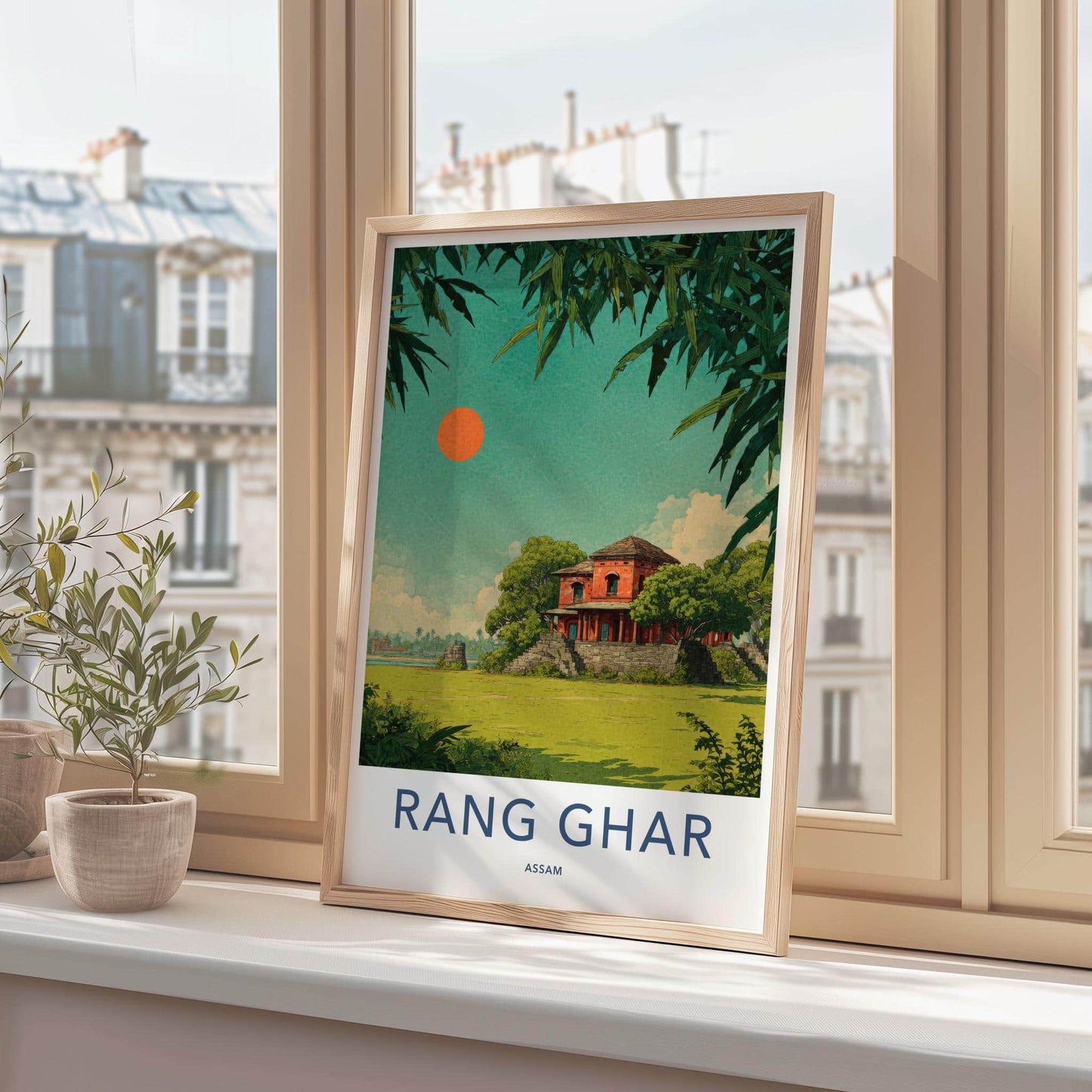 Rang Ghar Poster - India Travel Art - Assam Ancient Red Palace Home Decor
