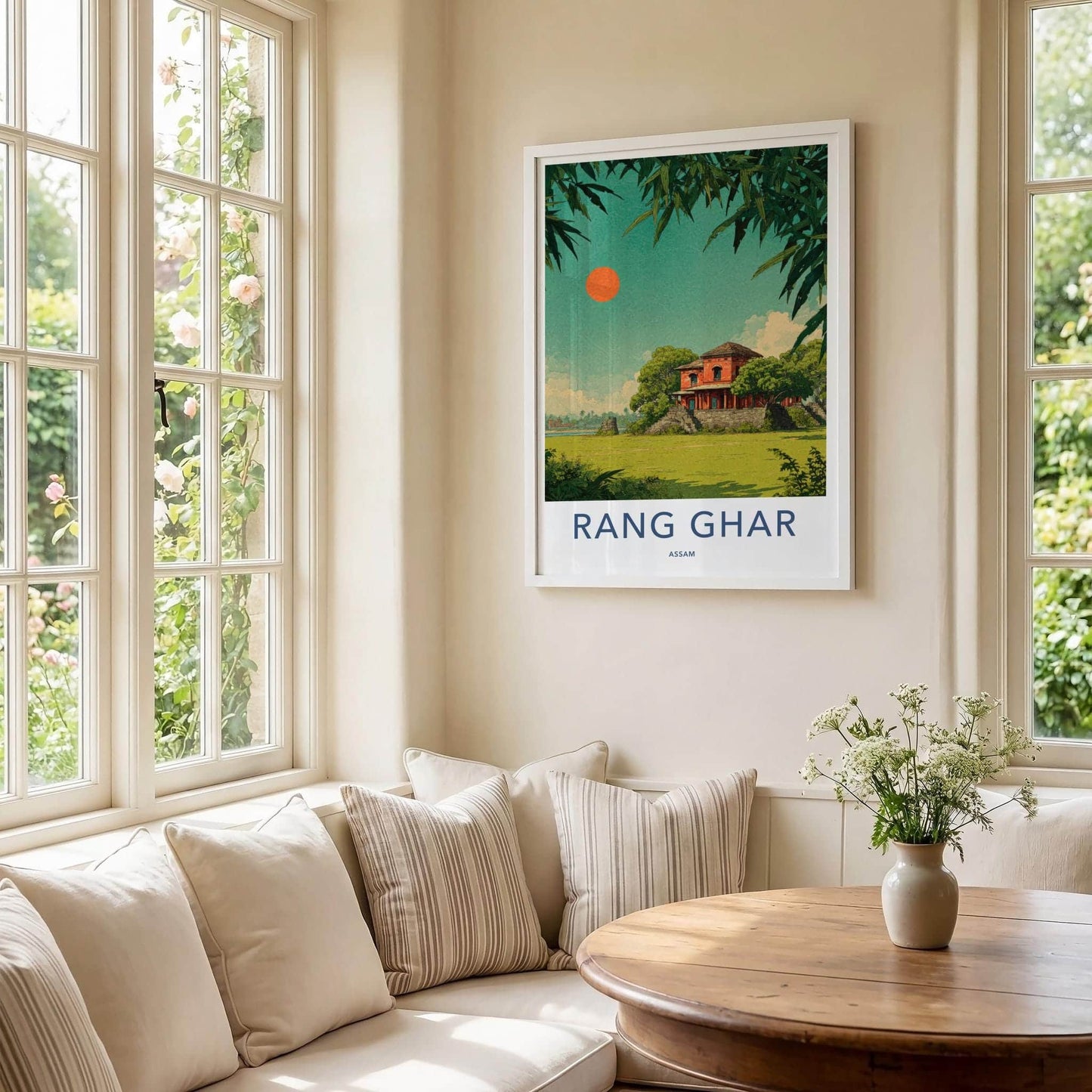 Rang Ghar Poster - India Travel Art - Assam Ancient Red Palace Home Decor