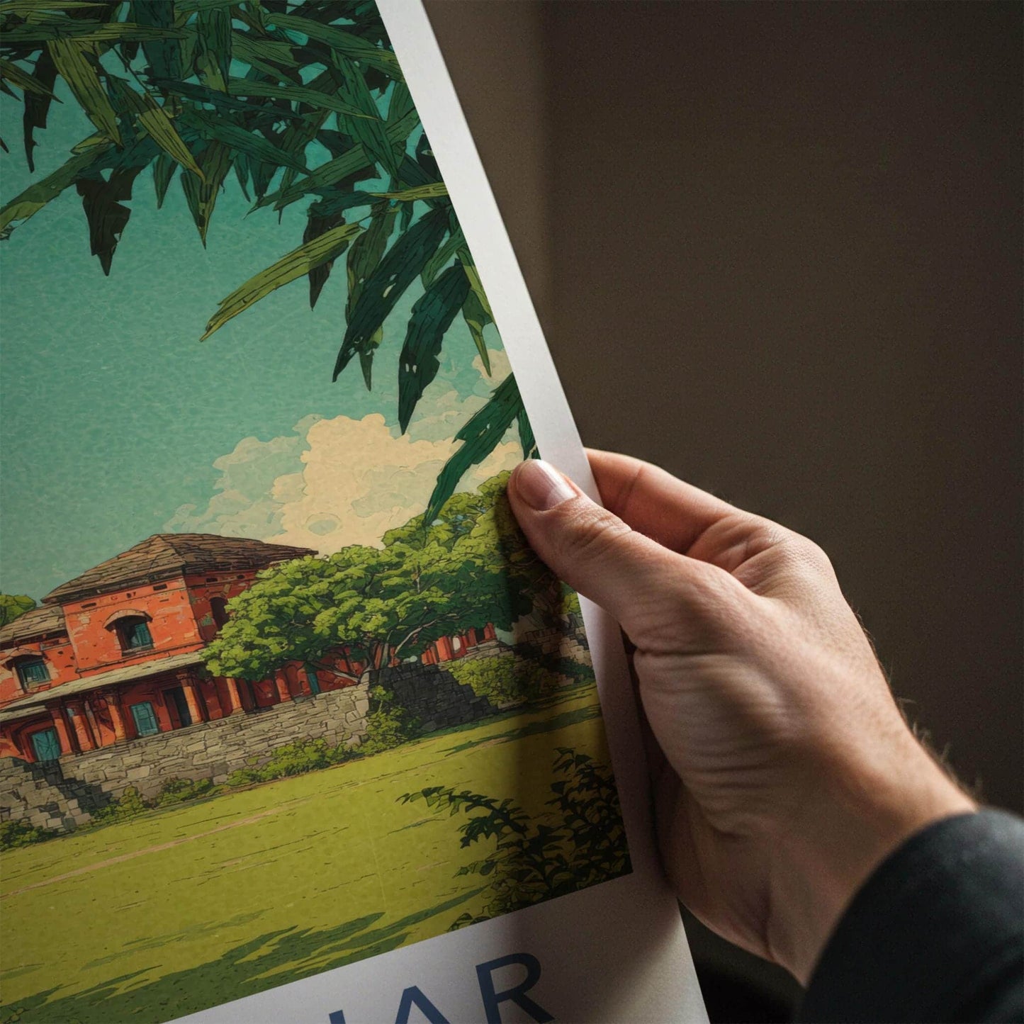 Rang Ghar Poster - India Travel Art - Assam Ancient Red Palace Home Decor