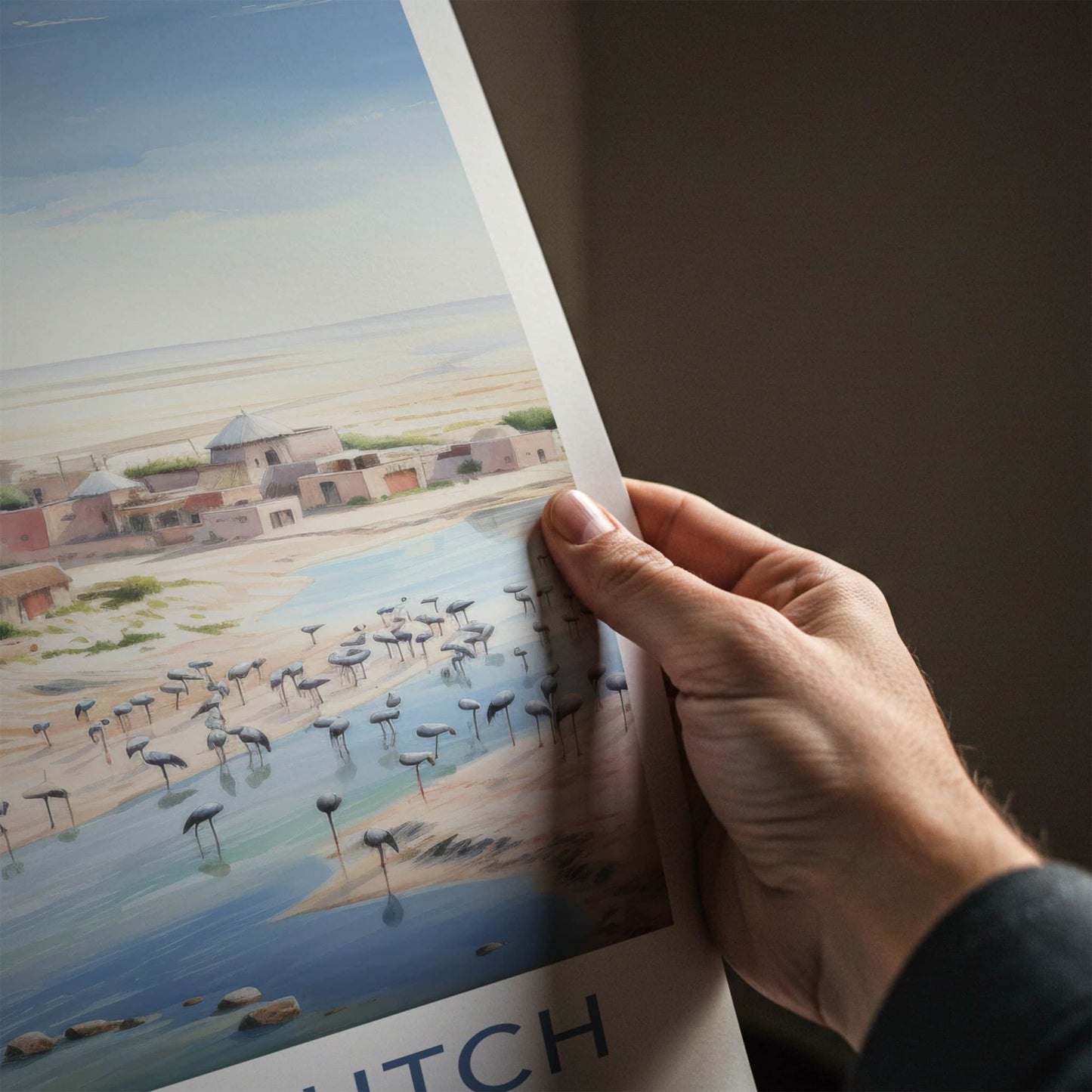 Rann of Kutch Poster - India Fine Art - Gujarat Sandy River Flamingos Gift