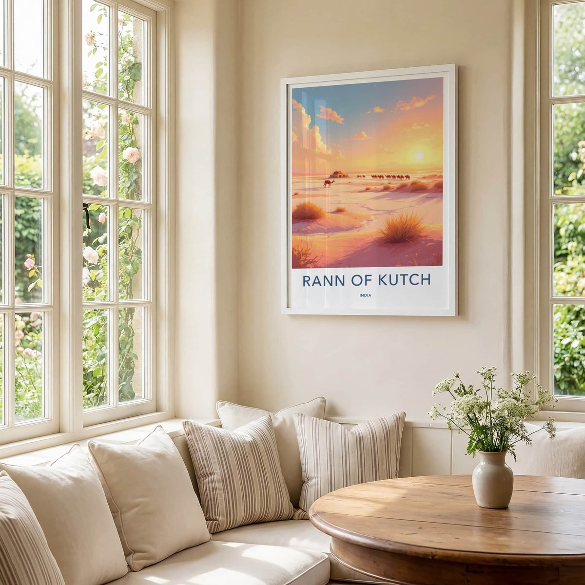 Rann Of Kutch Poster - India Travel Art - Gujarat Camels Salt Desert Home Decor