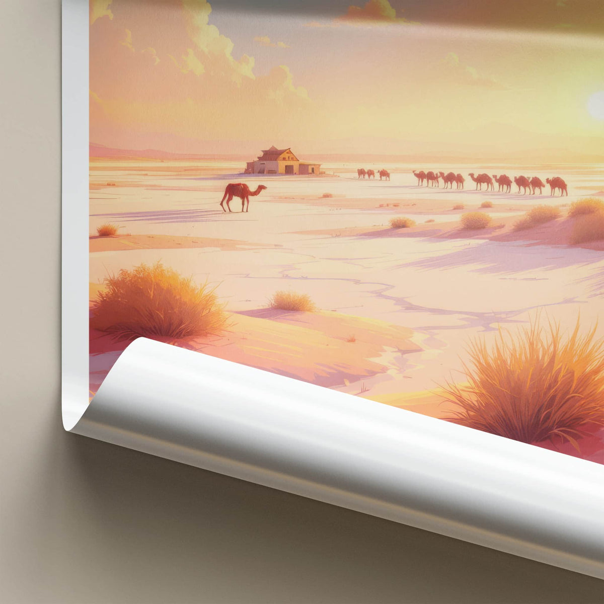 Rann Of Kutch Poster - India Travel Art - Gujarat Camels Salt Desert Home Decor