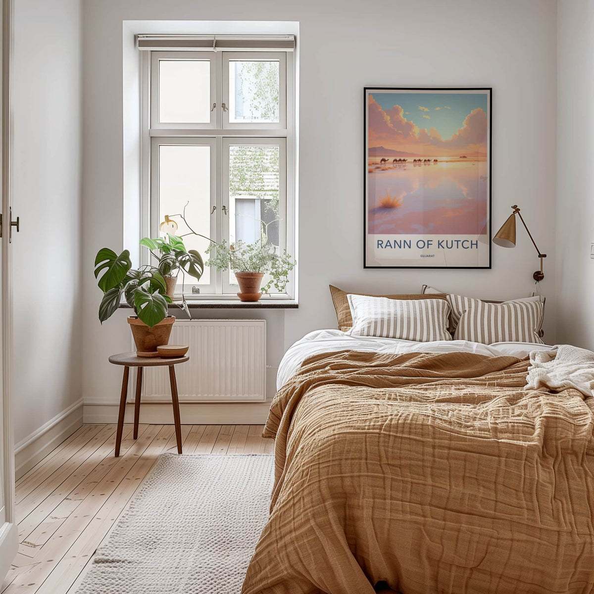 Rann Of Kutch Poster - India Travel Art - Gujarat Camels Sunset Home Decor