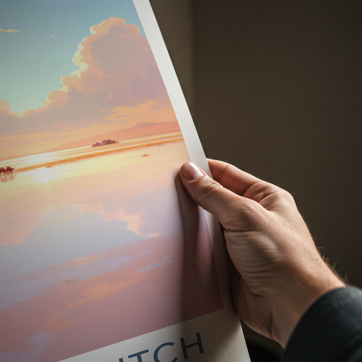 Rann Of Kutch Poster - India Travel Art - Gujarat Camels Sunset Home Decor