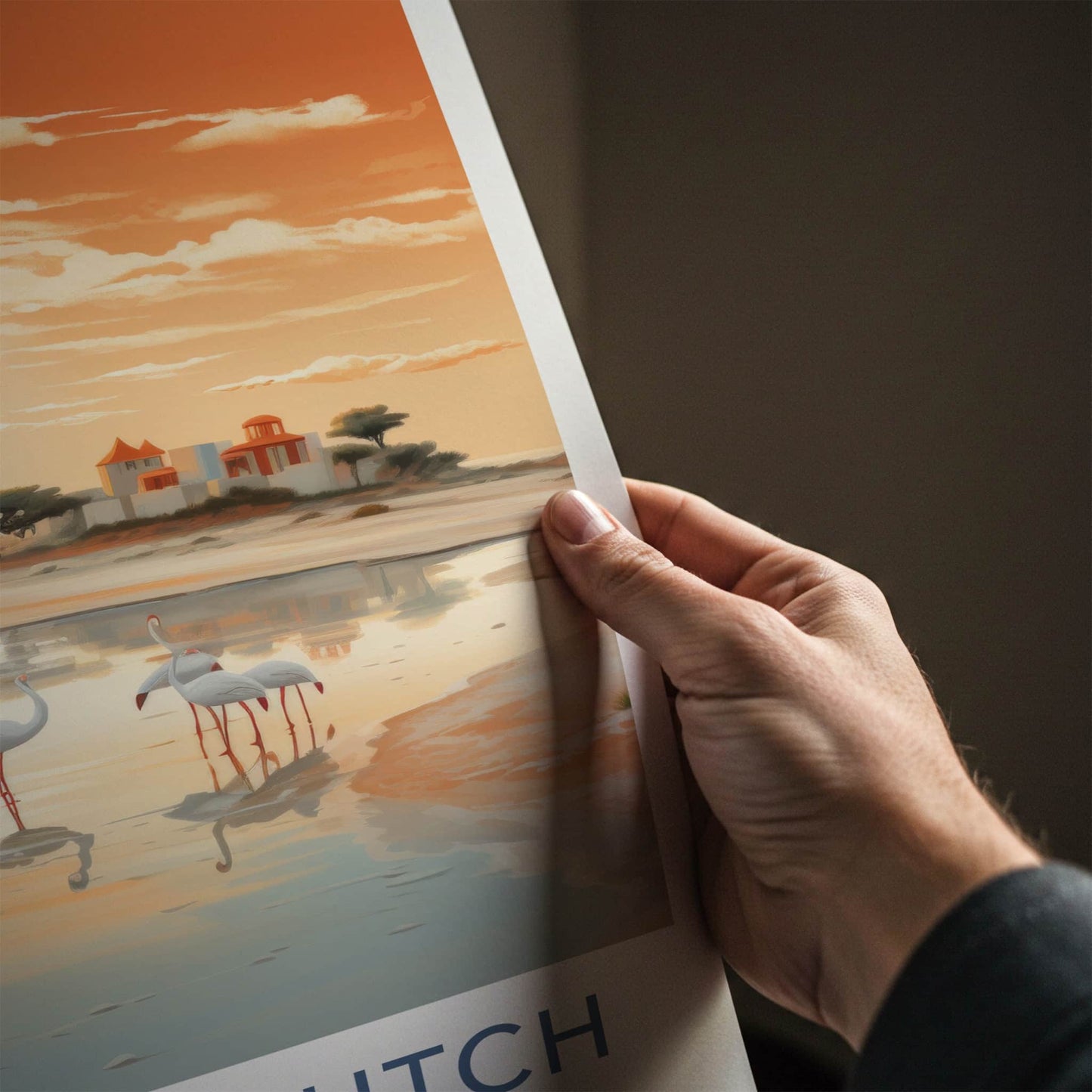Rann Of Kutch Poster - India Travel Art - Gujarat Flamingos Sunset Home Decor