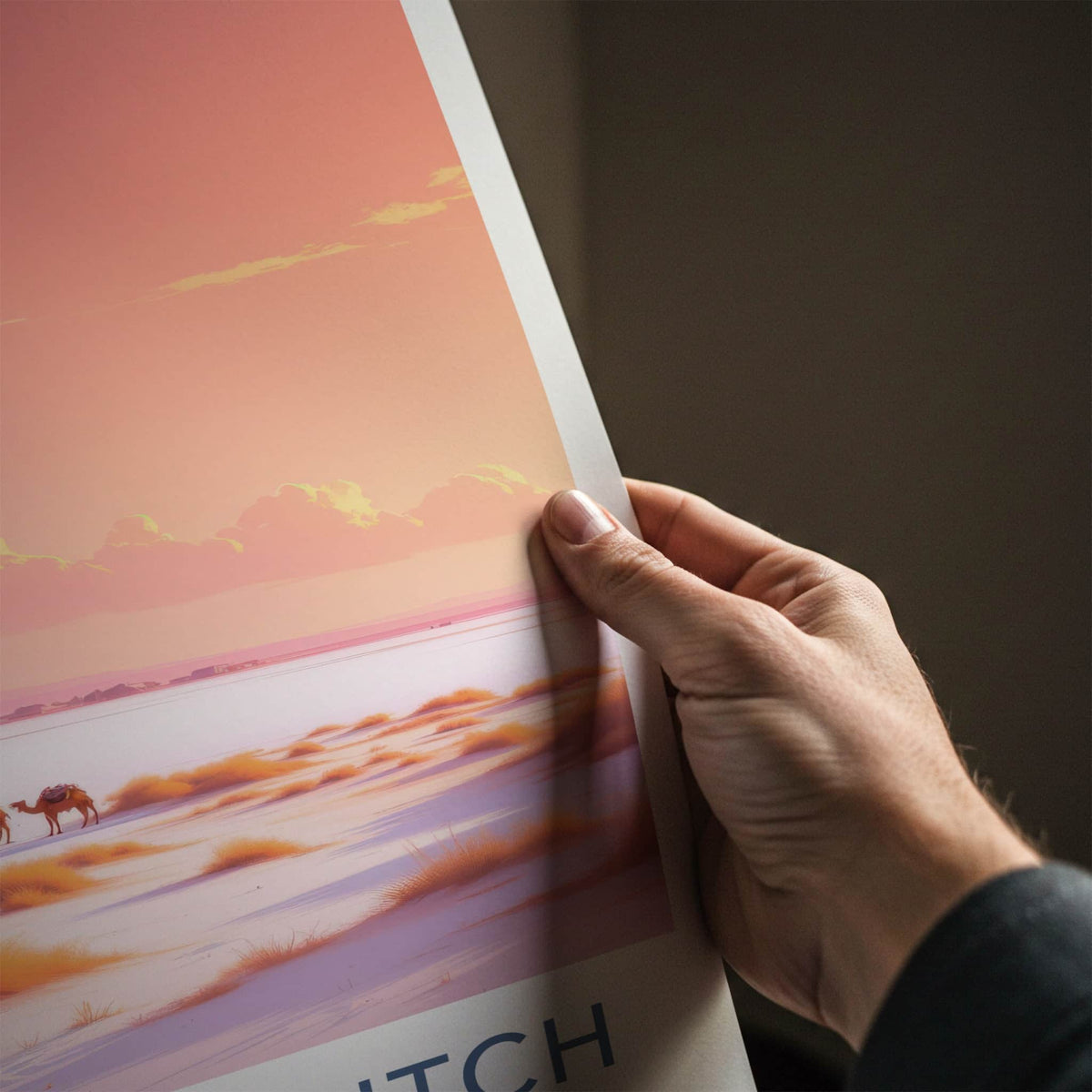 RANN OF KUTCH Poster - India Travel Art - Gujarat Pink Desert Home Decor