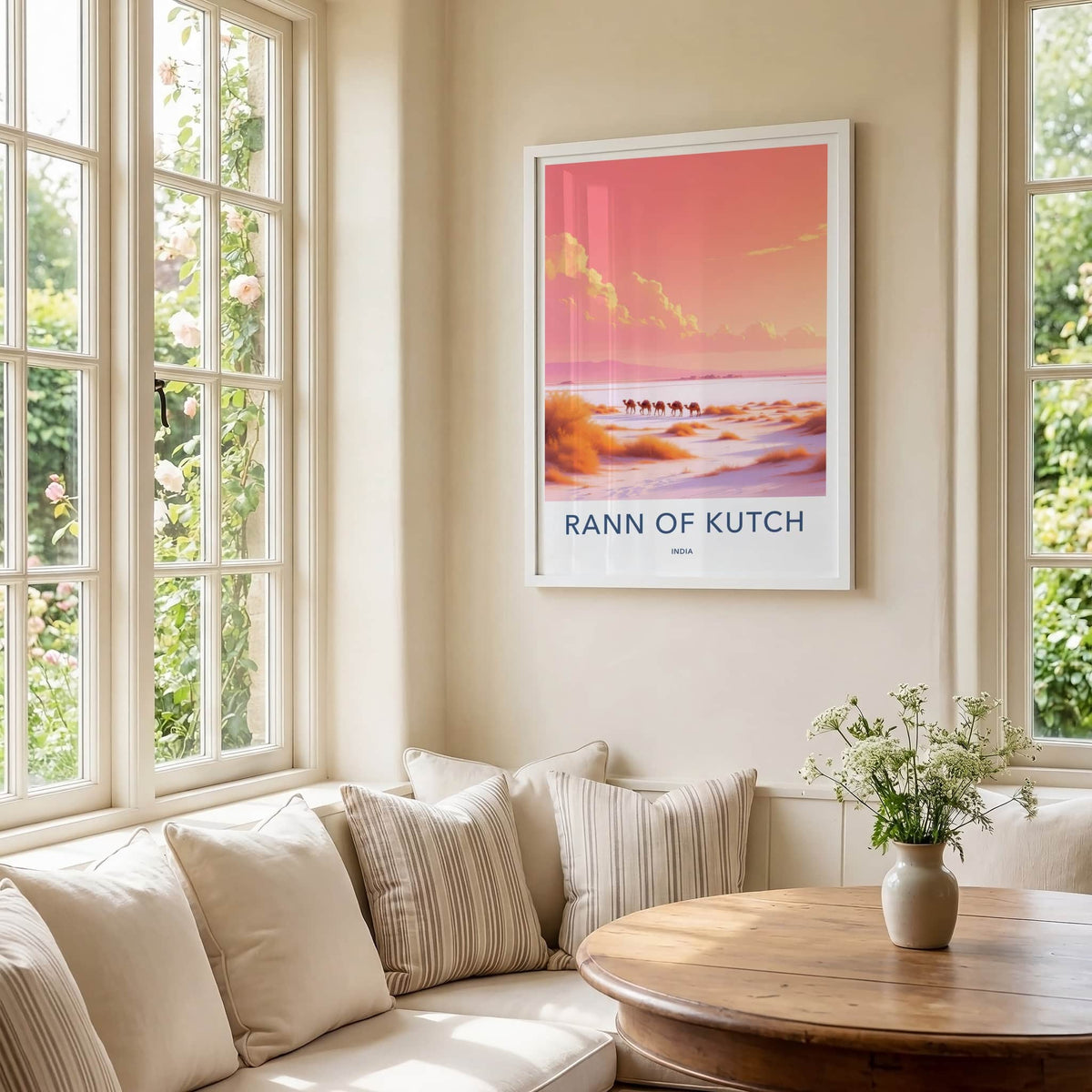 RANN OF KUTCH Poster - India Travel Art - Gujarat Pink Desert Home Decor