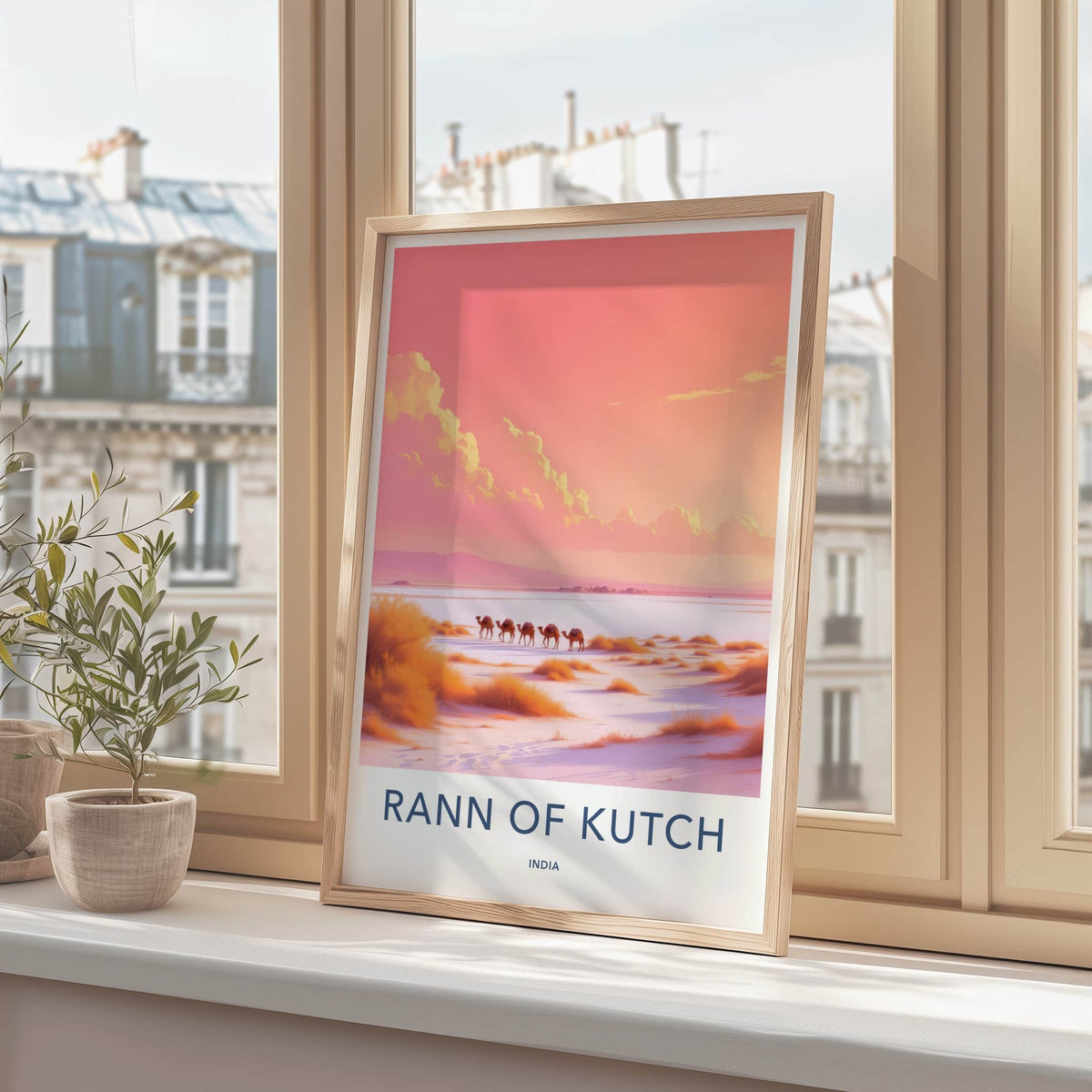 RANN OF KUTCH Poster - India Travel Art - Gujarat Pink Desert Home Decor