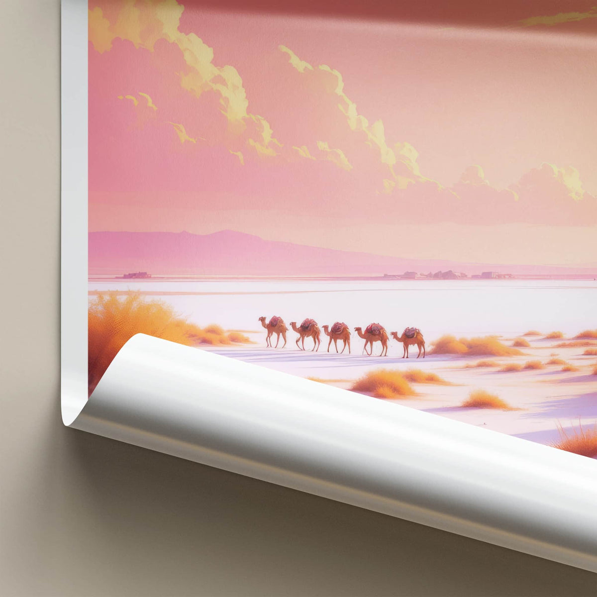 RANN OF KUTCH Poster - India Travel Art - Gujarat Pink Desert Home Decor