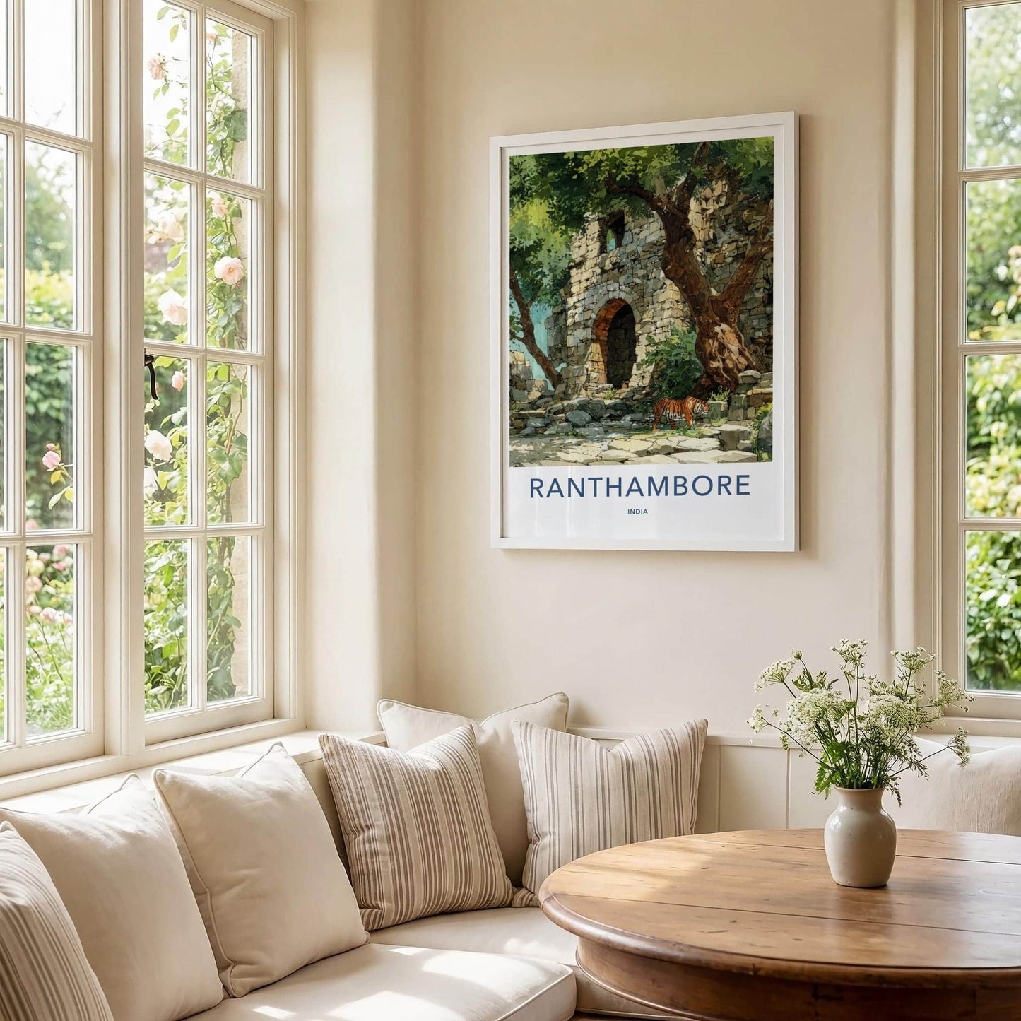 Ranthambore Poster - India Travel Art - Rajasthan Ancient Tiger Home Decor