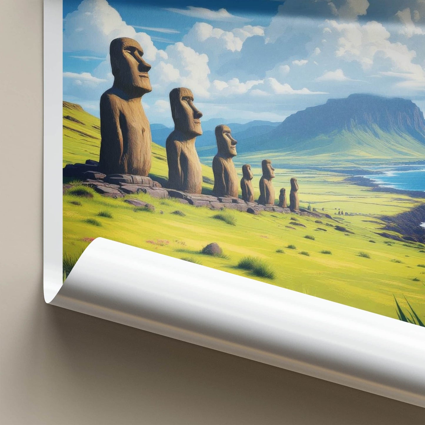 Rapa Nui Poster - Chile Travel Art - Ancient Moai Statues Home Decor