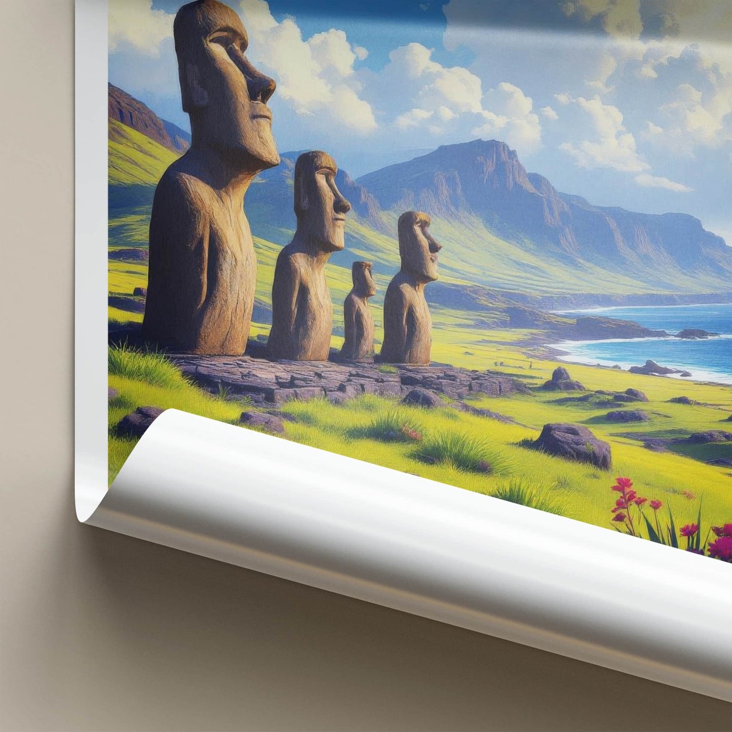 Rapa Nui Poster - Chile Wall Art - Ancient Moai Statues Home Decor