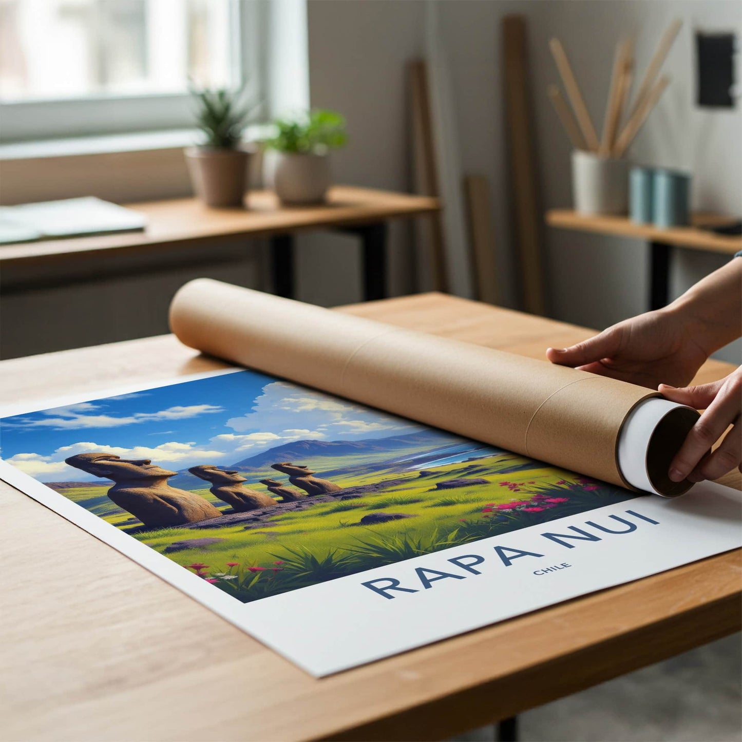 Rapa Nui Poster - Chile Wall Art - Ancient Moai Statues Home Decor