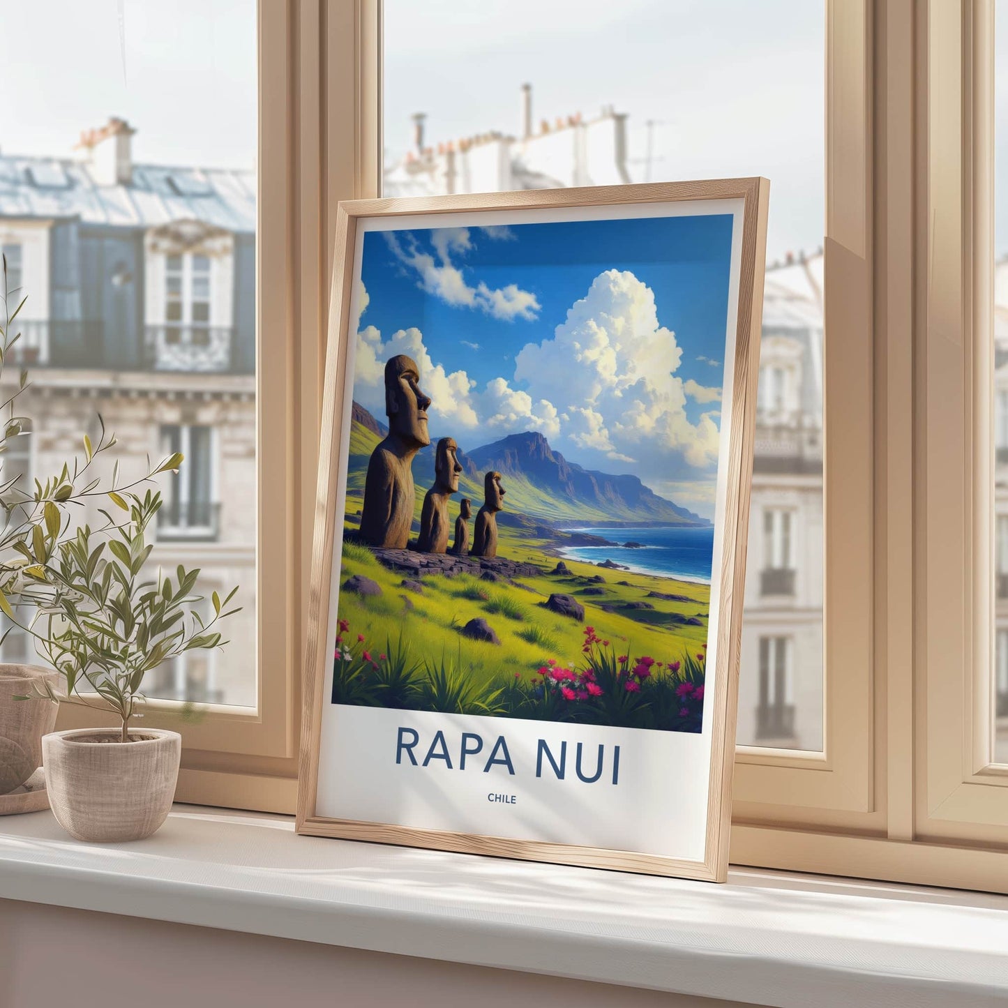 Rapa Nui Poster - Chile Wall Art - Ancient Moai Statues Home Decor