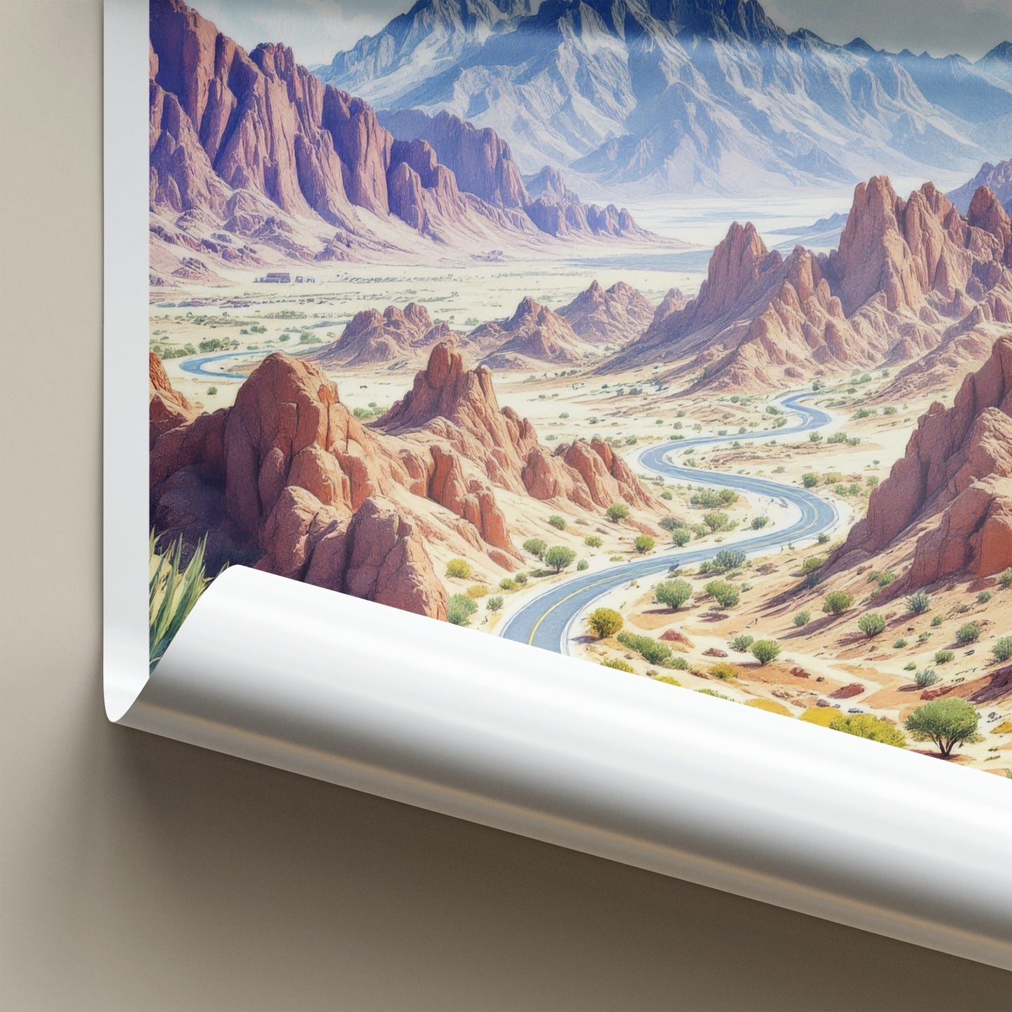 Ras Al Khaimah Poster - United Arab Emirates Art Print - Winding Desert Road Gift
