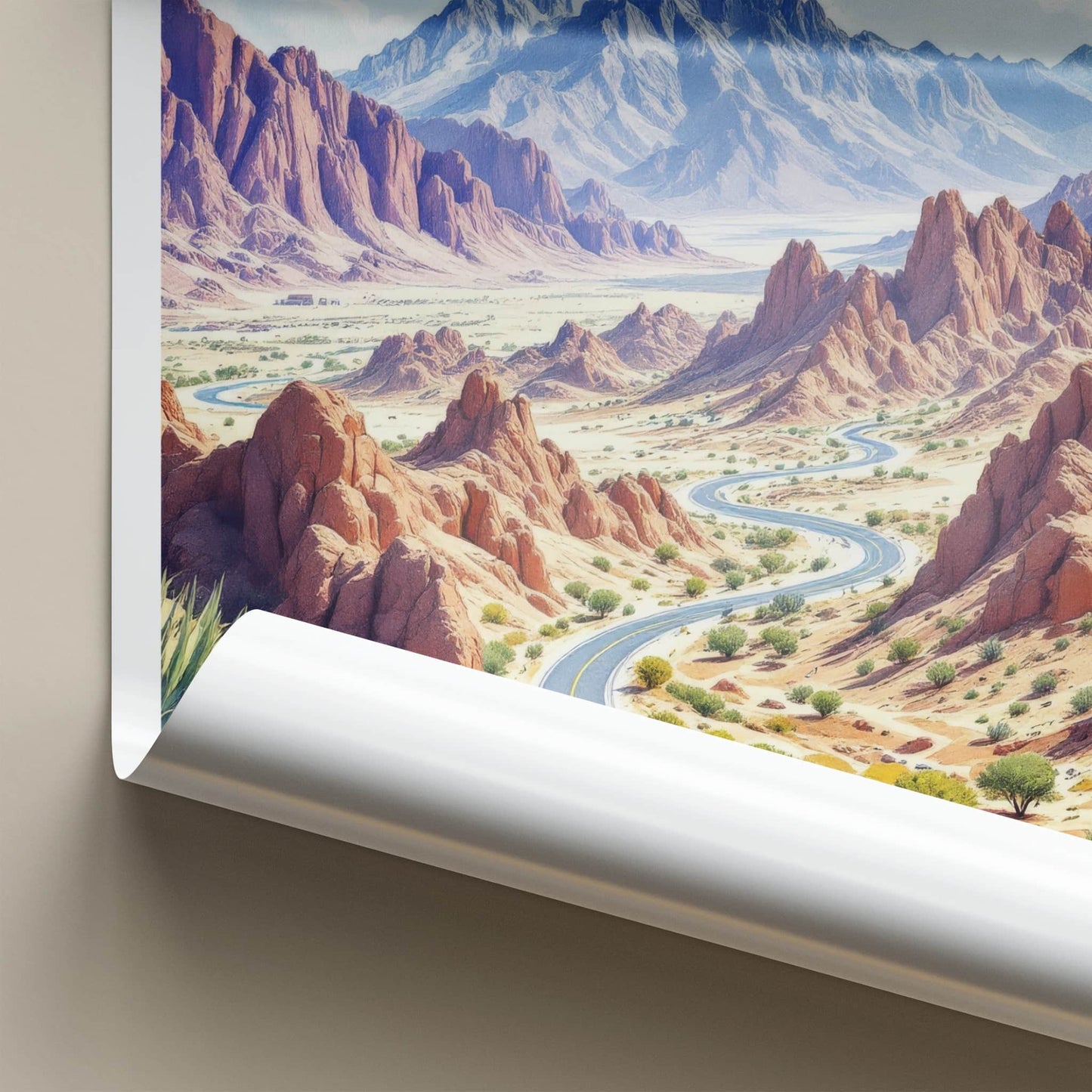 Ras Al Khaimah Poster - United Arab Emirates Art Print - Winding Desert Road Gift
