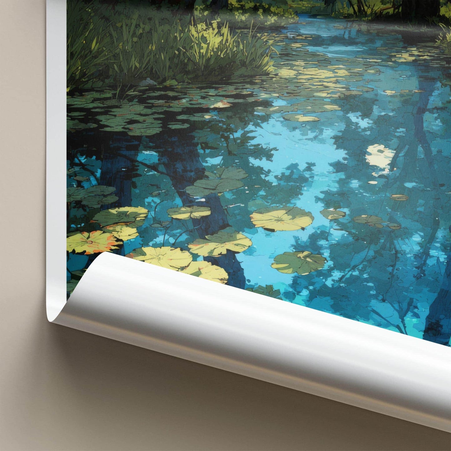 Ratarargul Poster - Bangladesh Travel Art - Submerged Forest Lilies Home Decor