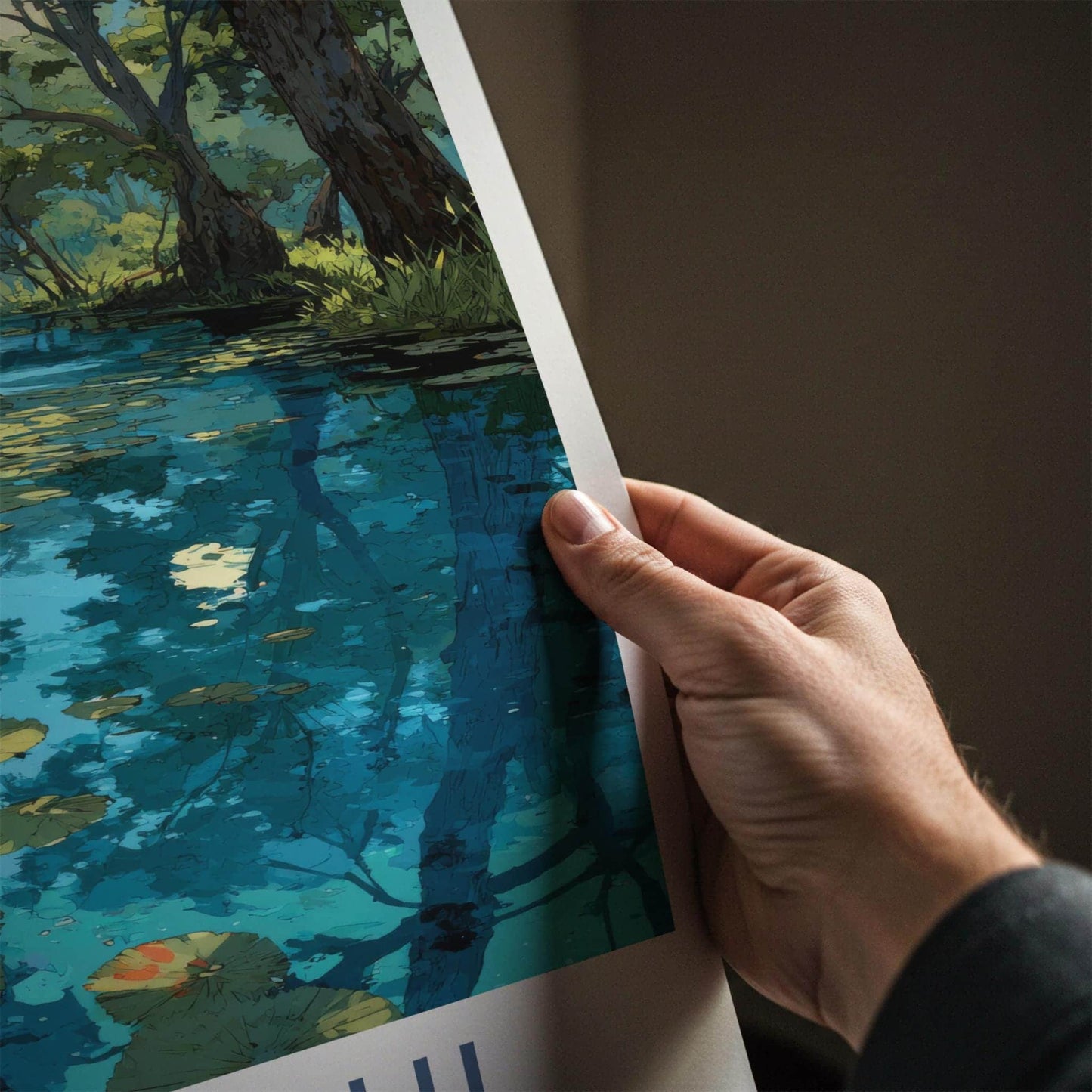 Ratarargul Poster - Bangladesh Travel Art - Submerged Forest Lilies Home Decor