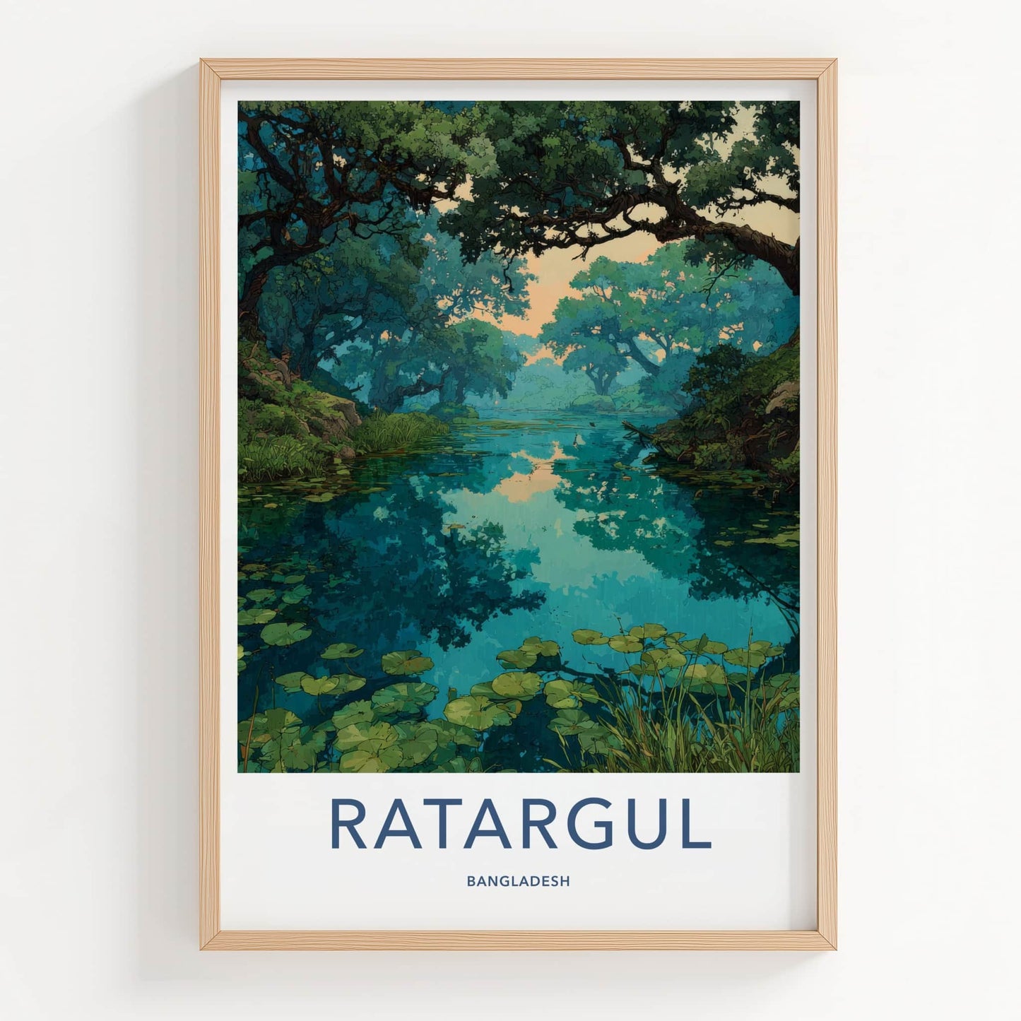 Ratargul Poster - Bangladesh Travel Art - Water Lily Pond Gallery Art