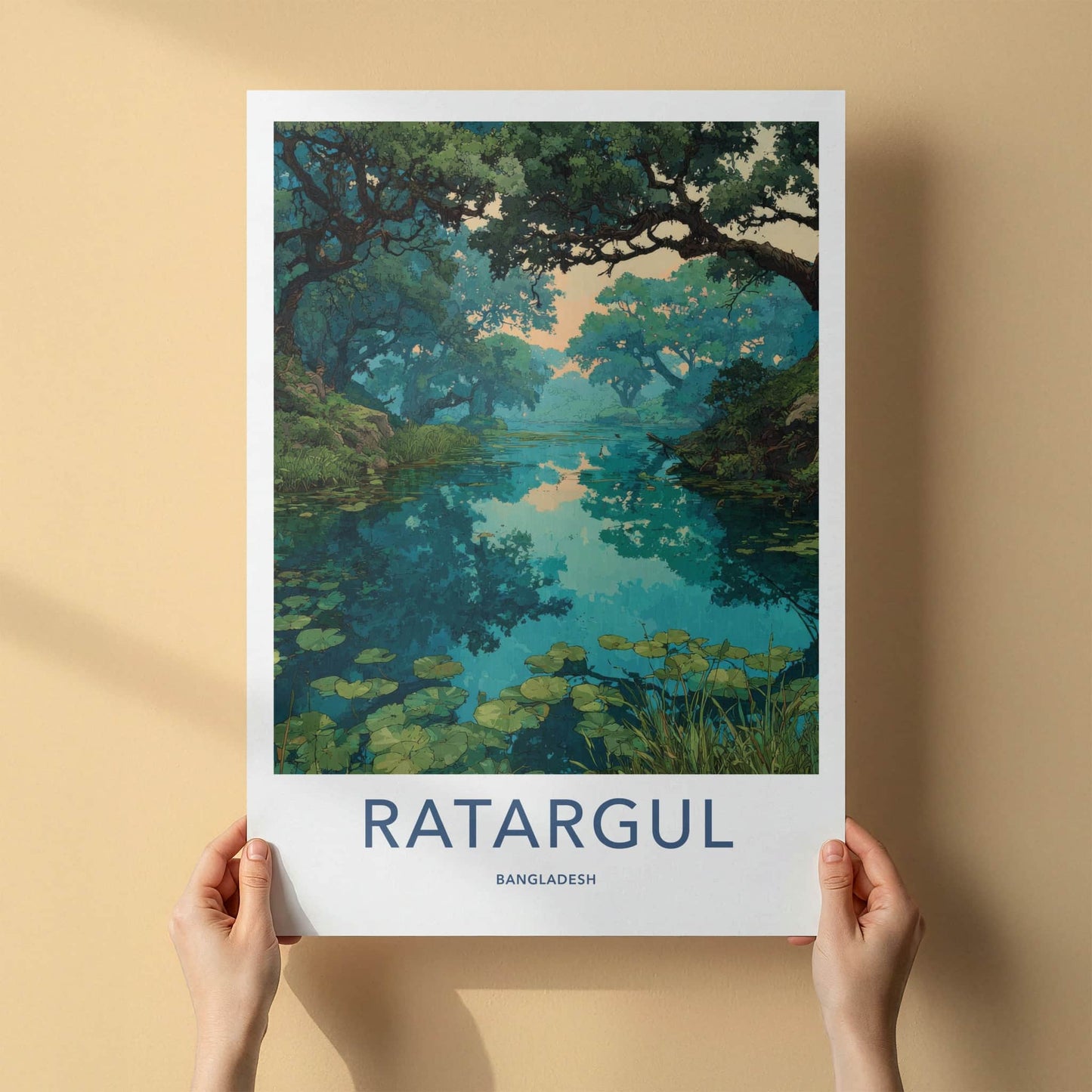 Ratargul Poster - Bangladesh Travel Art - Water Lily Pond Gallery Art