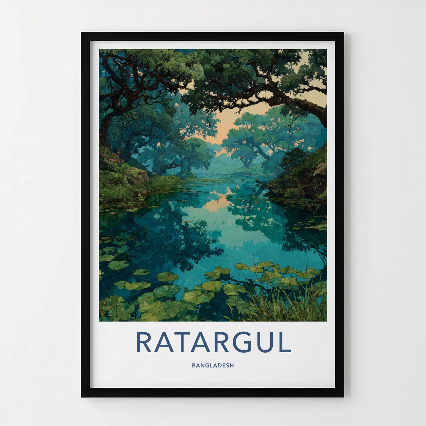 Ratargul Poster - Bangladesh Travel Art - Water Lily Pond Gallery Art