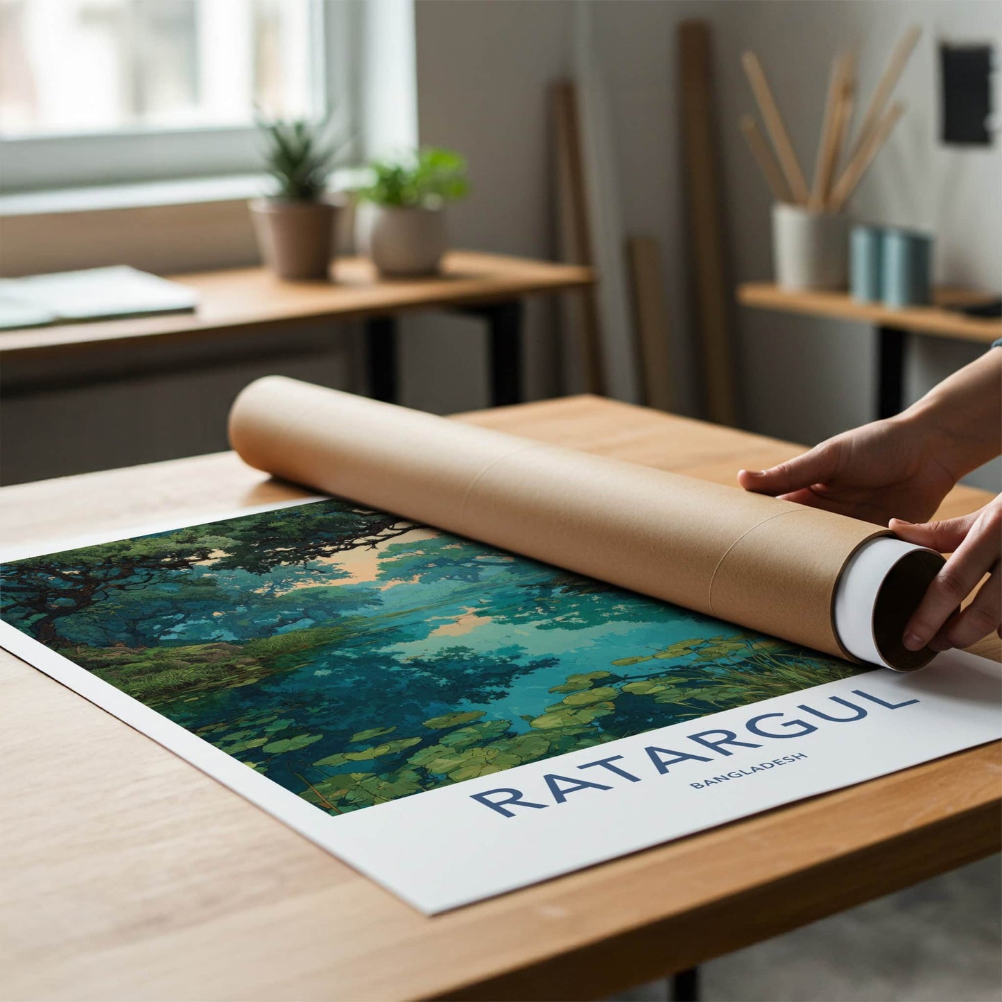 Ratargul Poster - Bangladesh Travel Art - Water Lily Pond Gallery Art
