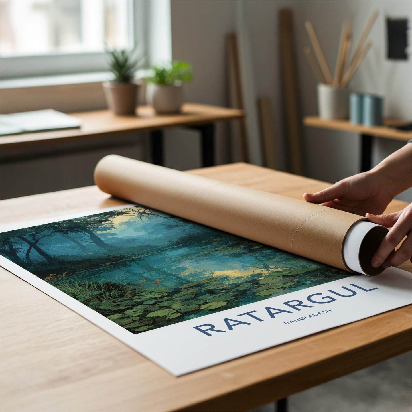 RATARGUL Poster - Bangladesh Wall Art - Submerged Jungle Trees Home Decor