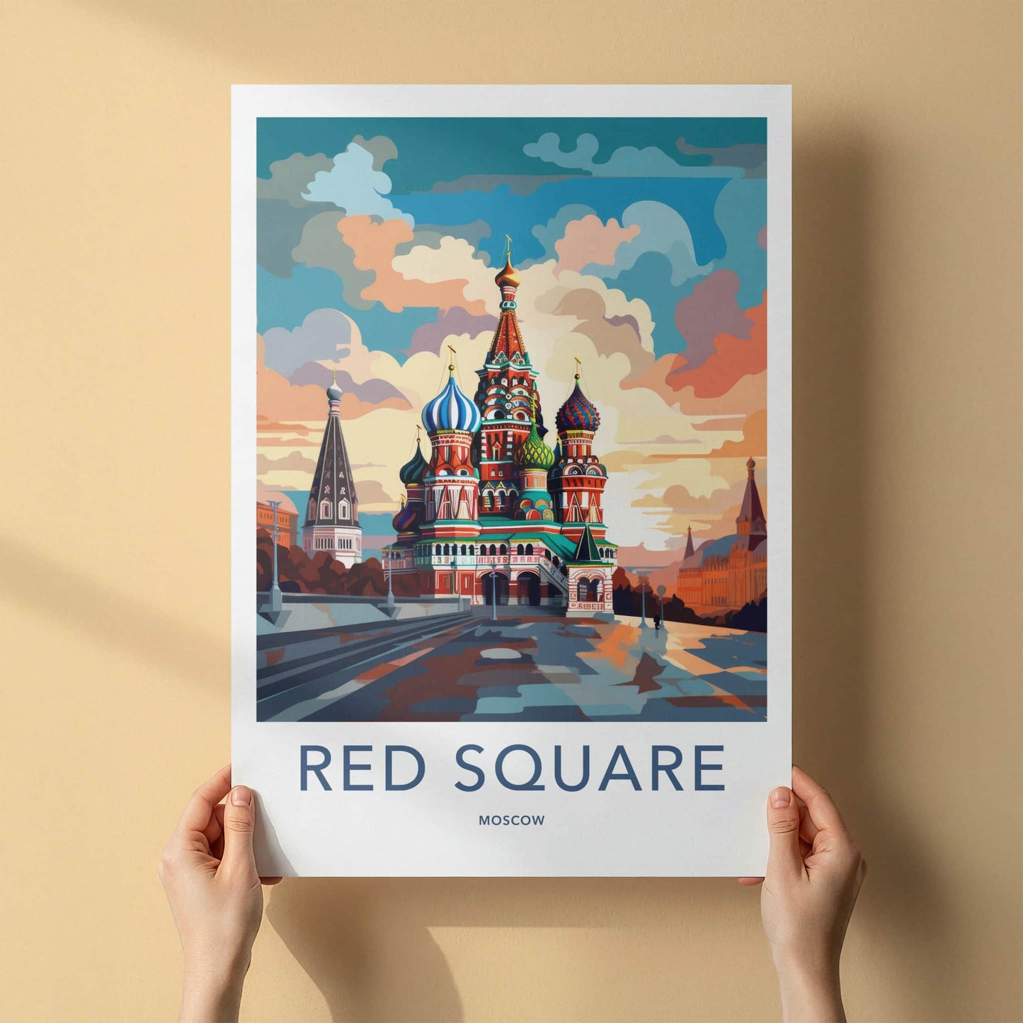 Red Square Poster - Russia Wall Art - Vibrant Cathedral Domes Home Decor