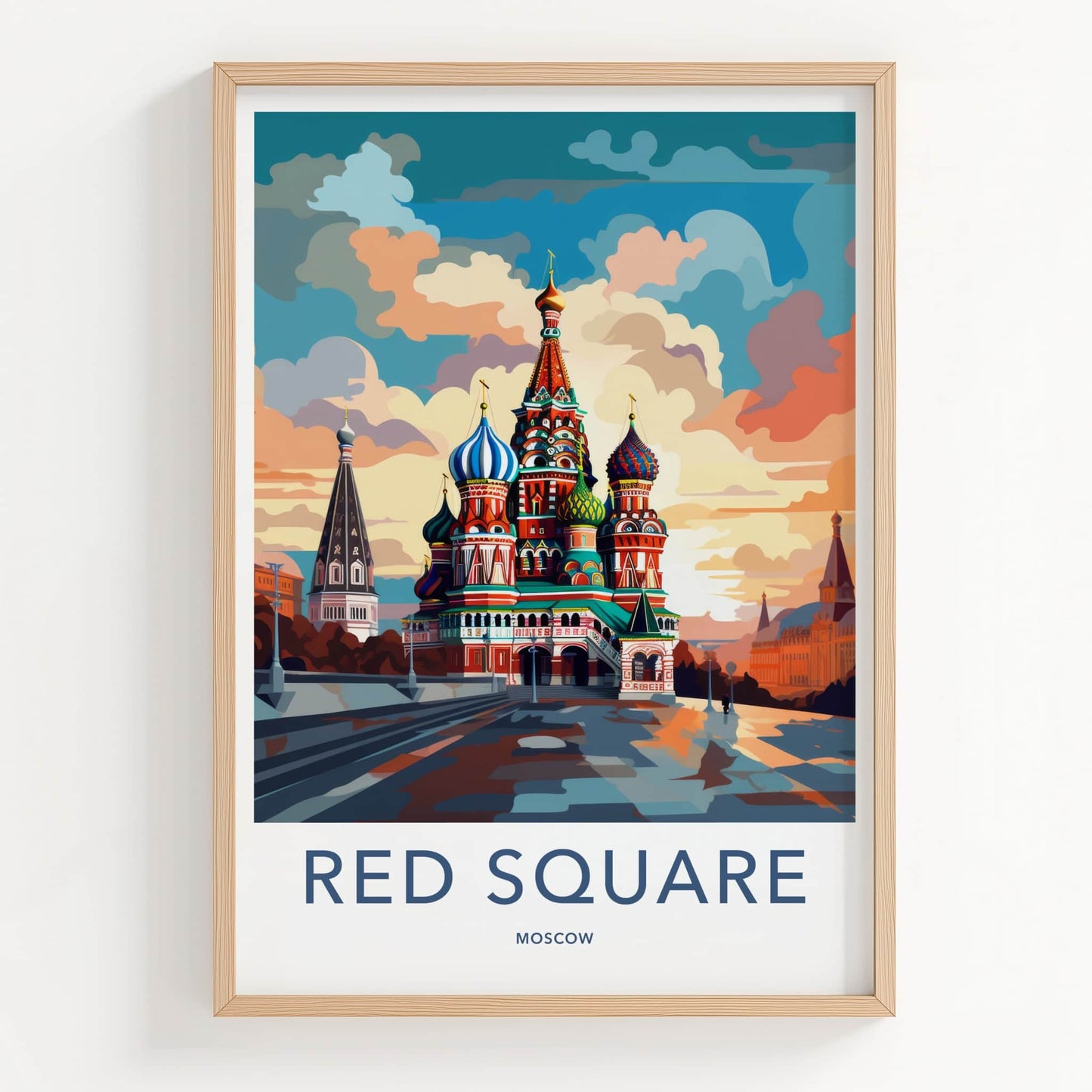 Red Square Poster - Russia Wall Art - Vibrant Cathedral Domes Home Decor