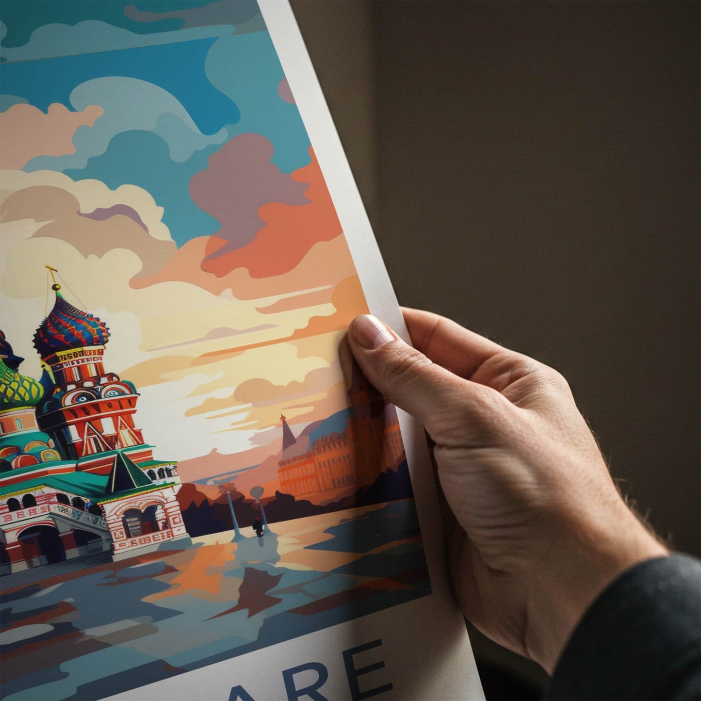 Red Square Poster - Russia Wall Art - Vibrant Cathedral Domes Home Decor