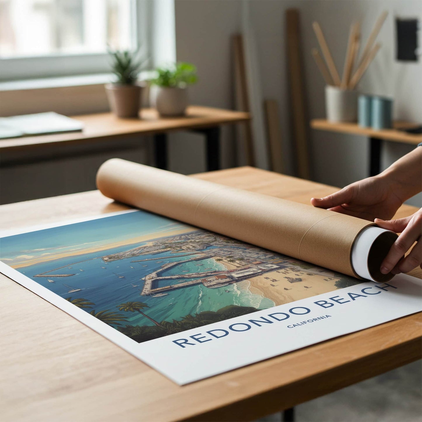Redondo Beach Poster - California Travel Art - Coastal Pier City Home Decor